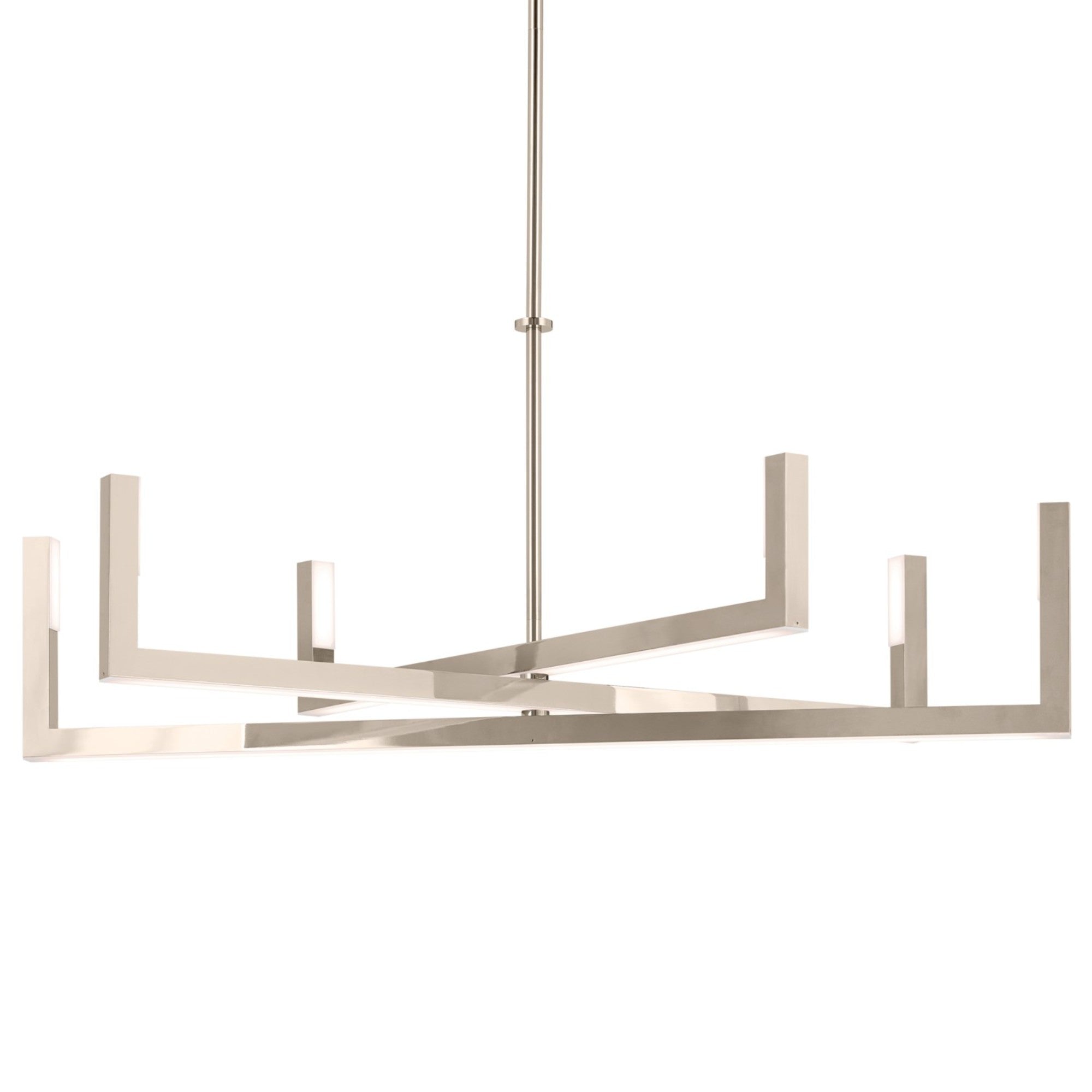 Priam 44" LED Chandelier, Polished Nickel Finish - Bees Lighting