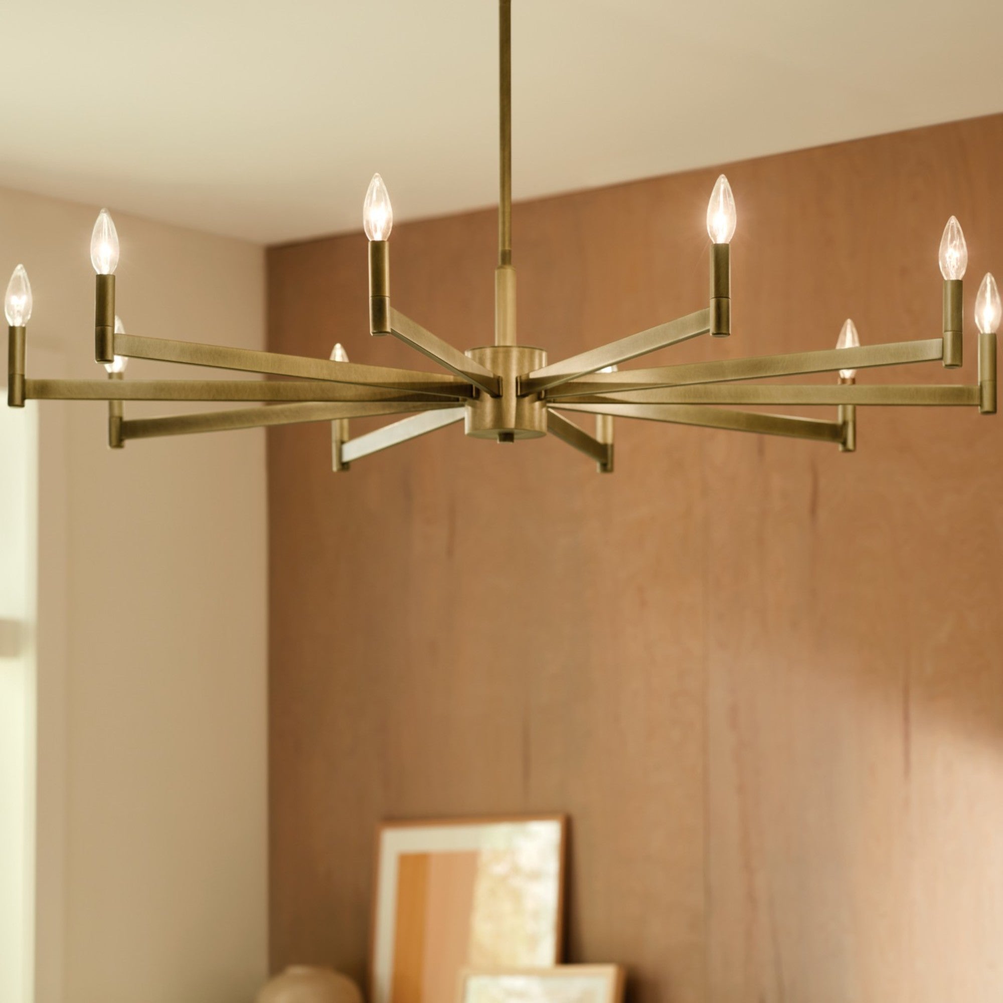 Erzo 48 in. 10 Lights Chandelier Brass Finish - Bees Lighting