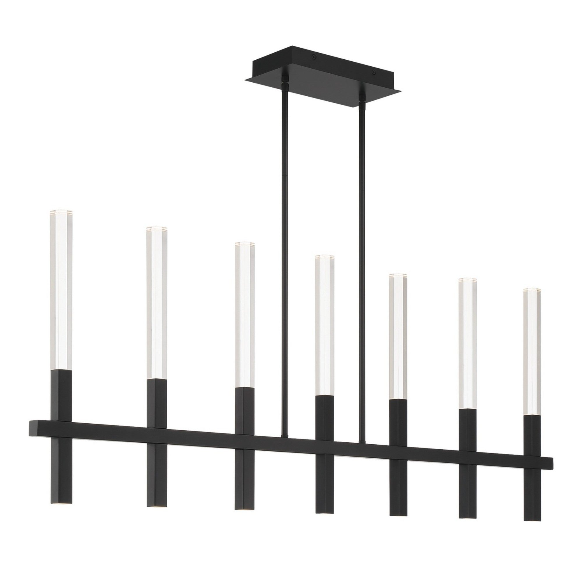 Benicio 7-Light 46" LED Linear Chandelier, Black Finish - Bees Lighting