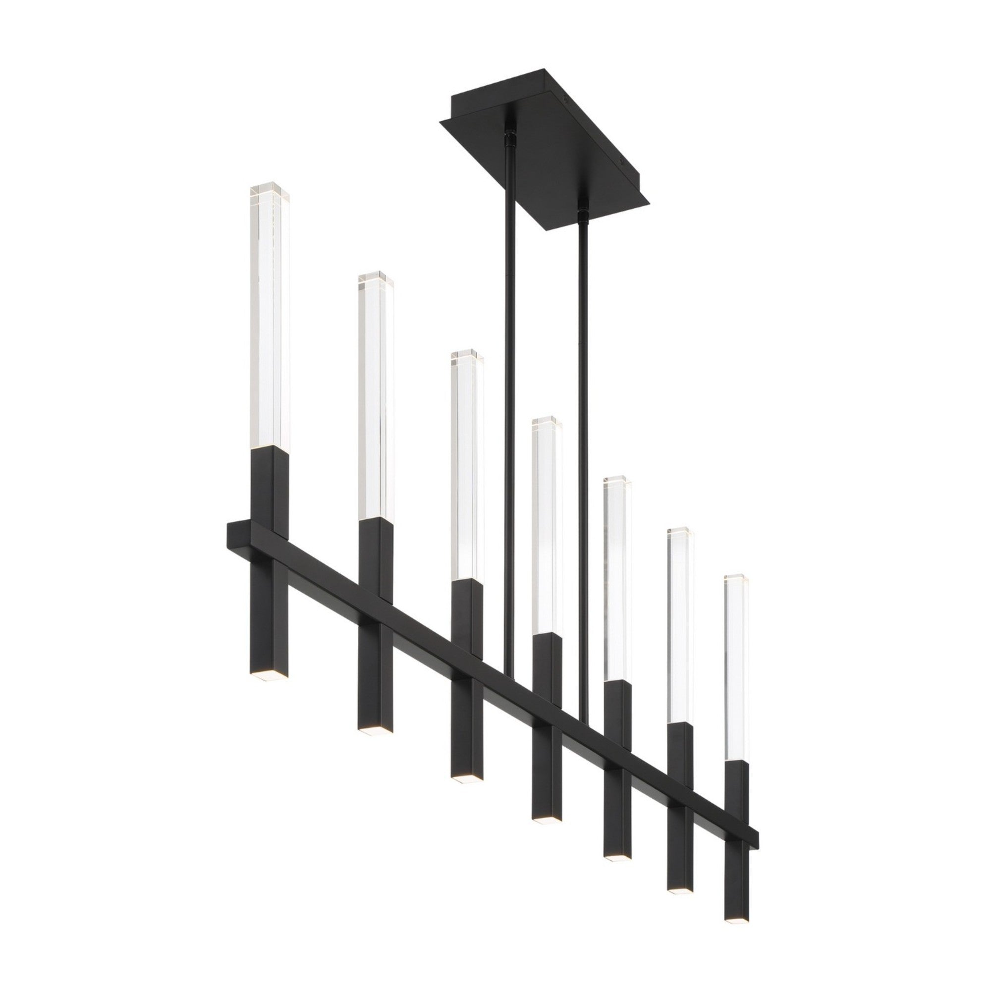 Benicio 7-Light 46" LED Linear Chandelier, Black Finish - Bees Lighting