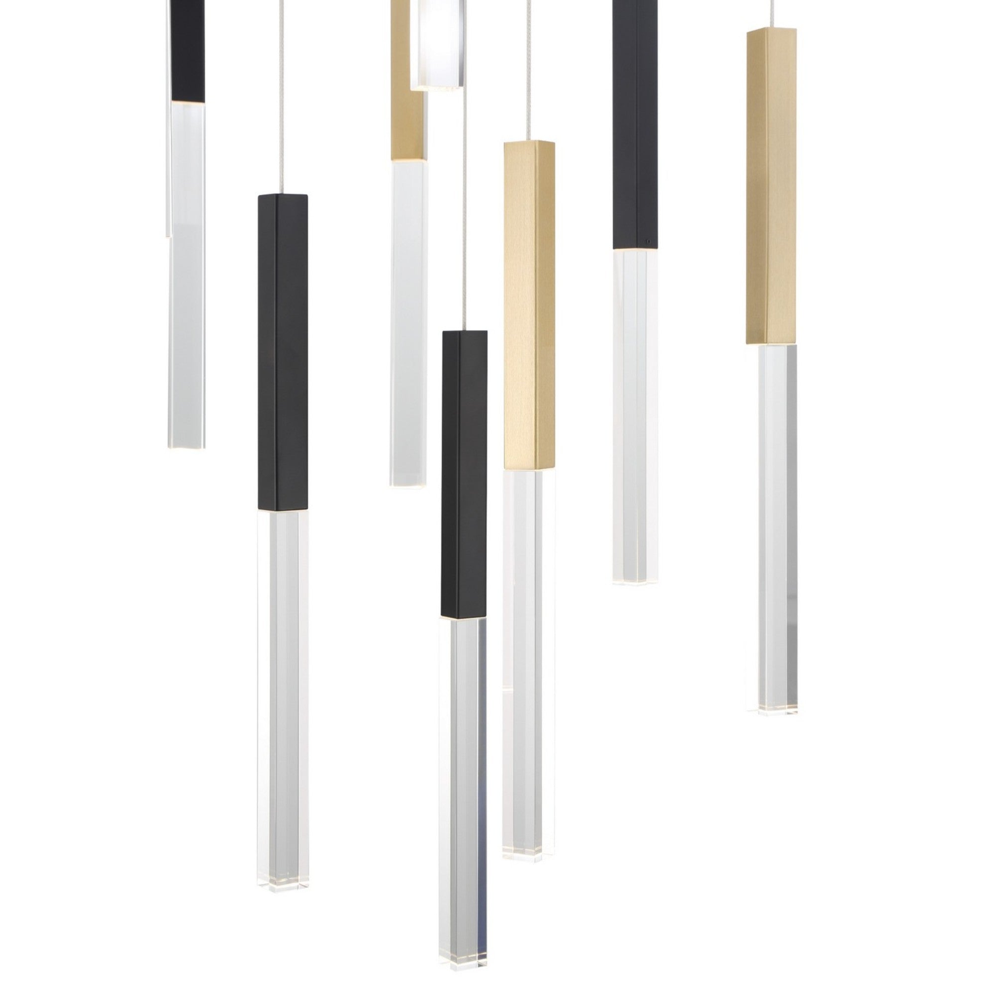 Benicio 11-Light 22" LED Chandelier, Gold & Black Finish - Bees Lighting
