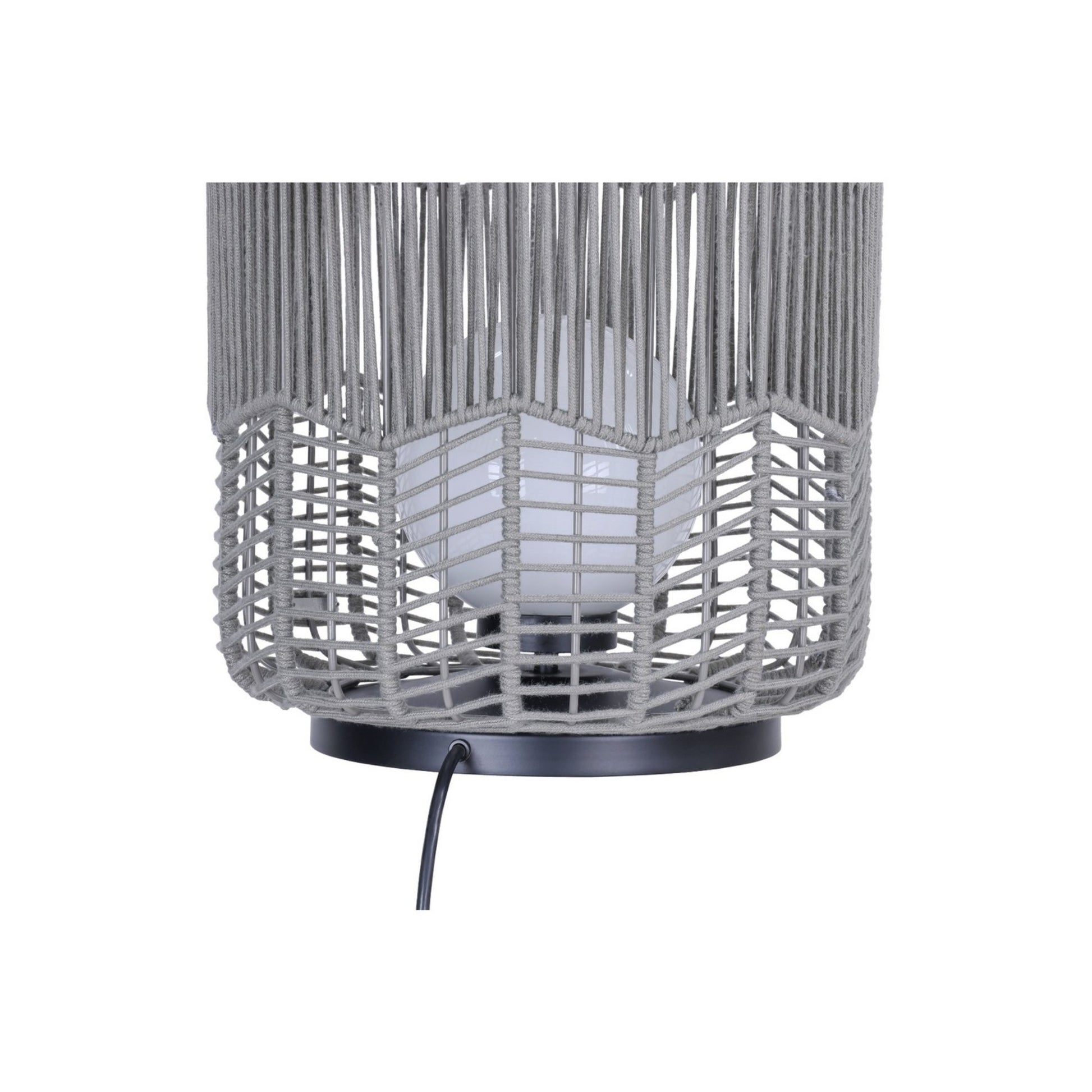 Wallis 22" Outdoor Portable Lamp, Black & Grey PET Weave Finish - Bees Lighting