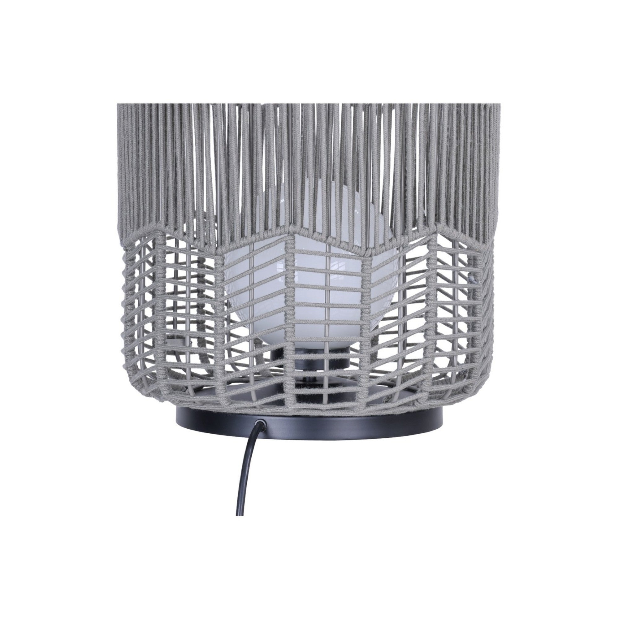 Wallis 22" Outdoor Portable Lamp, Black & Grey PET Weave Finish - Bees Lighting