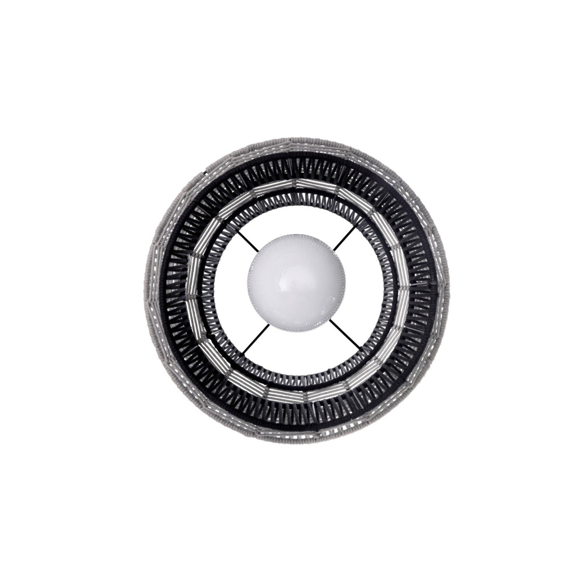 Aden 22" Outdoor Pendant, Black & Gray PET Weave Finish - Bees Lighting