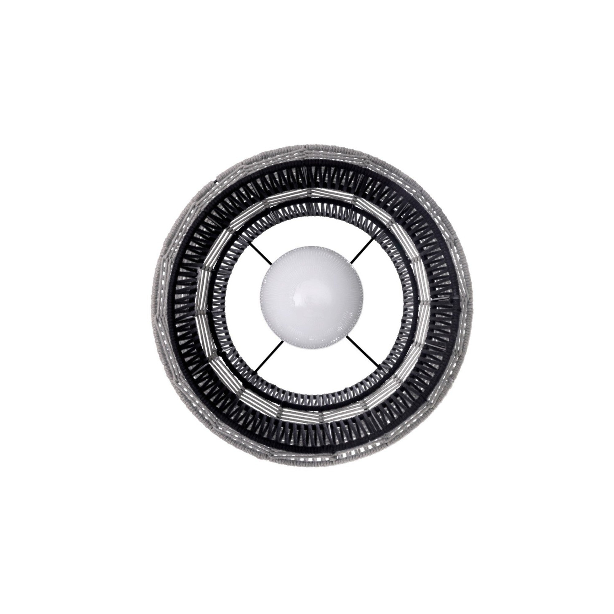 Aden 22" Outdoor Pendant, Black & Gray PET Weave Finish - Bees Lighting