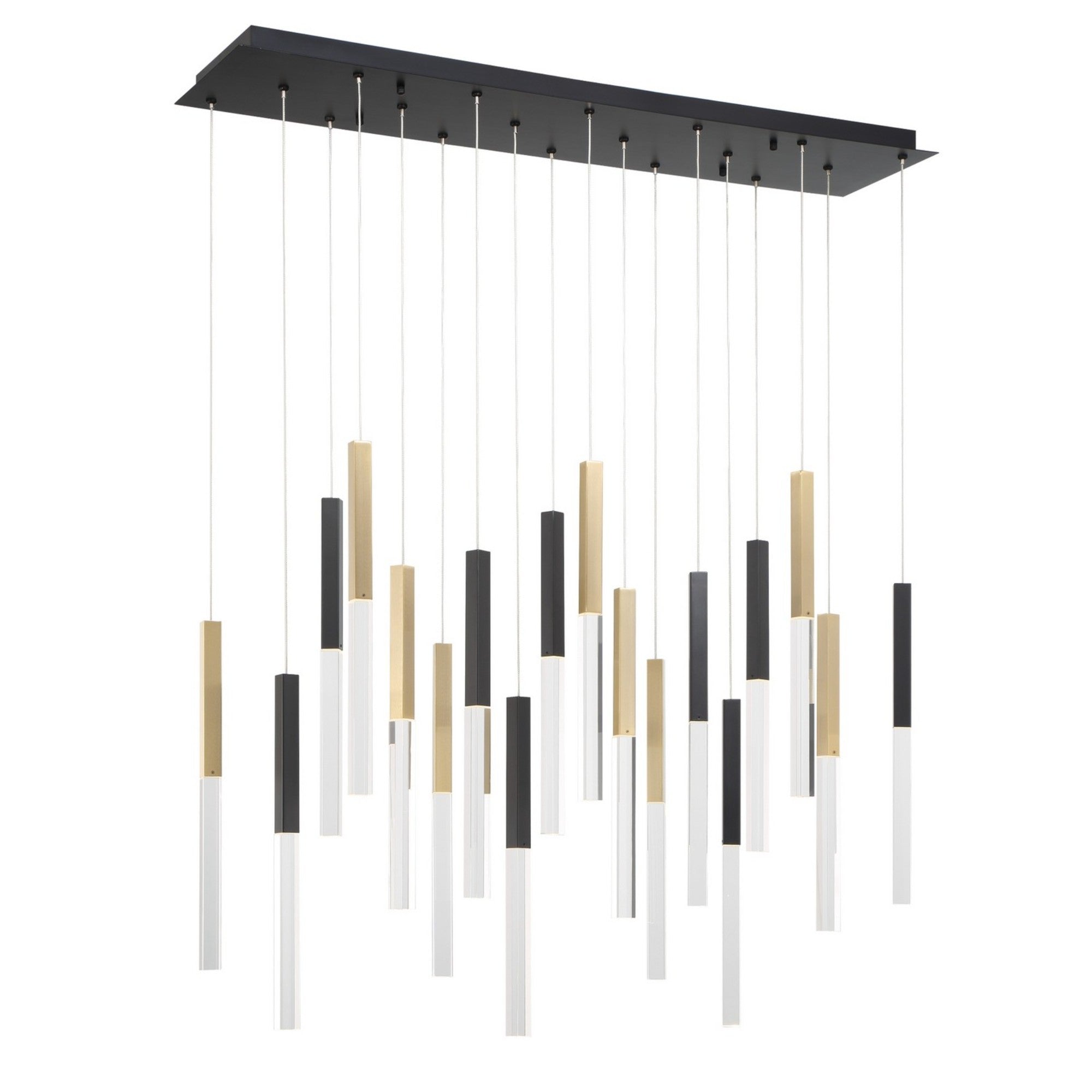 Benicio 18-Light 42" LED Chandelier, Gold & Black Finish - Bees Lighting