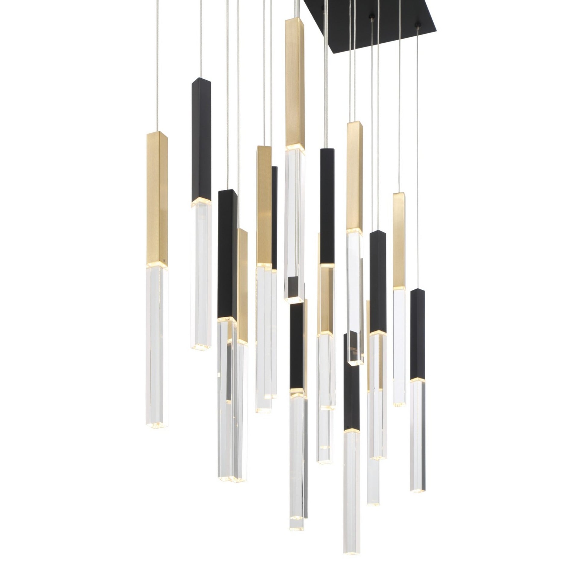 Benicio 18-Light 42" LED Chandelier, Gold & Black Finish - Bees Lighting