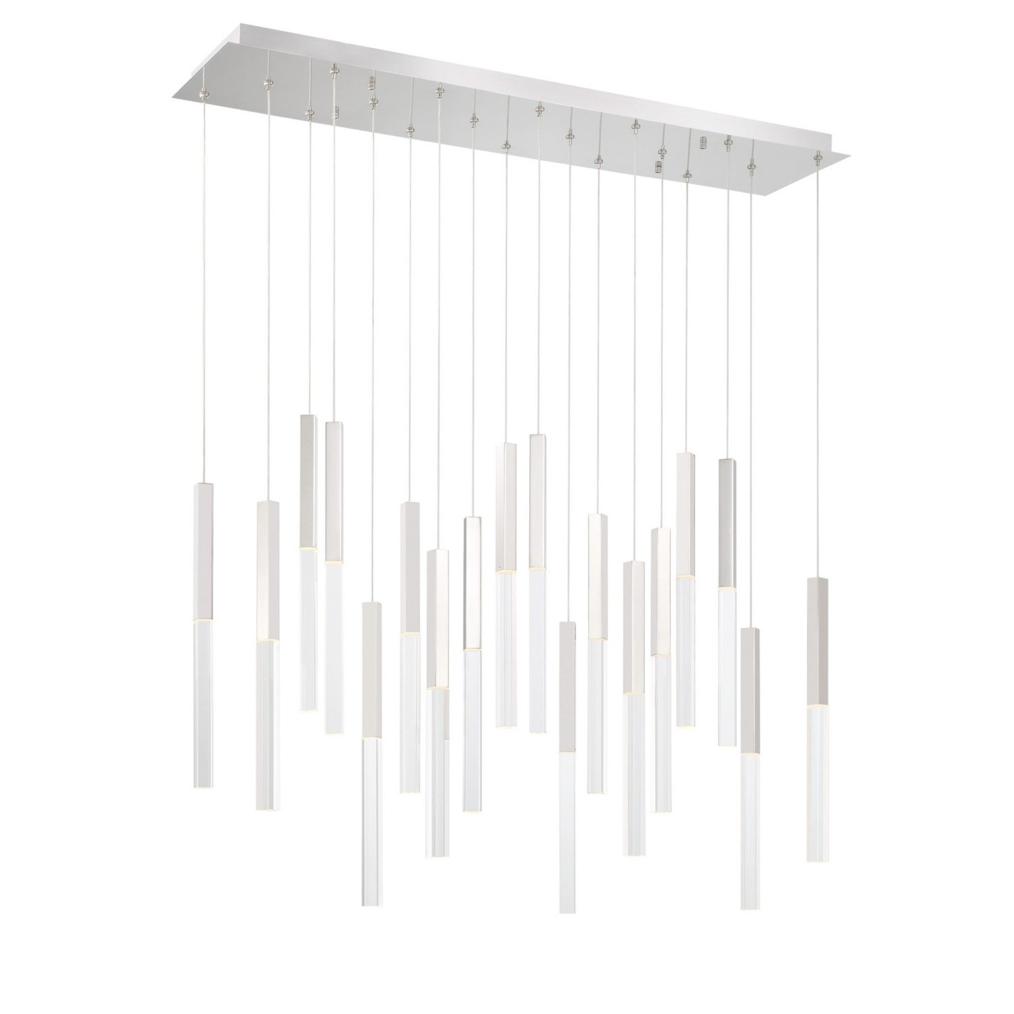 Benicio 18-Light 42" LED Chandelier, Polished Nickel Finish - Bees Lighting