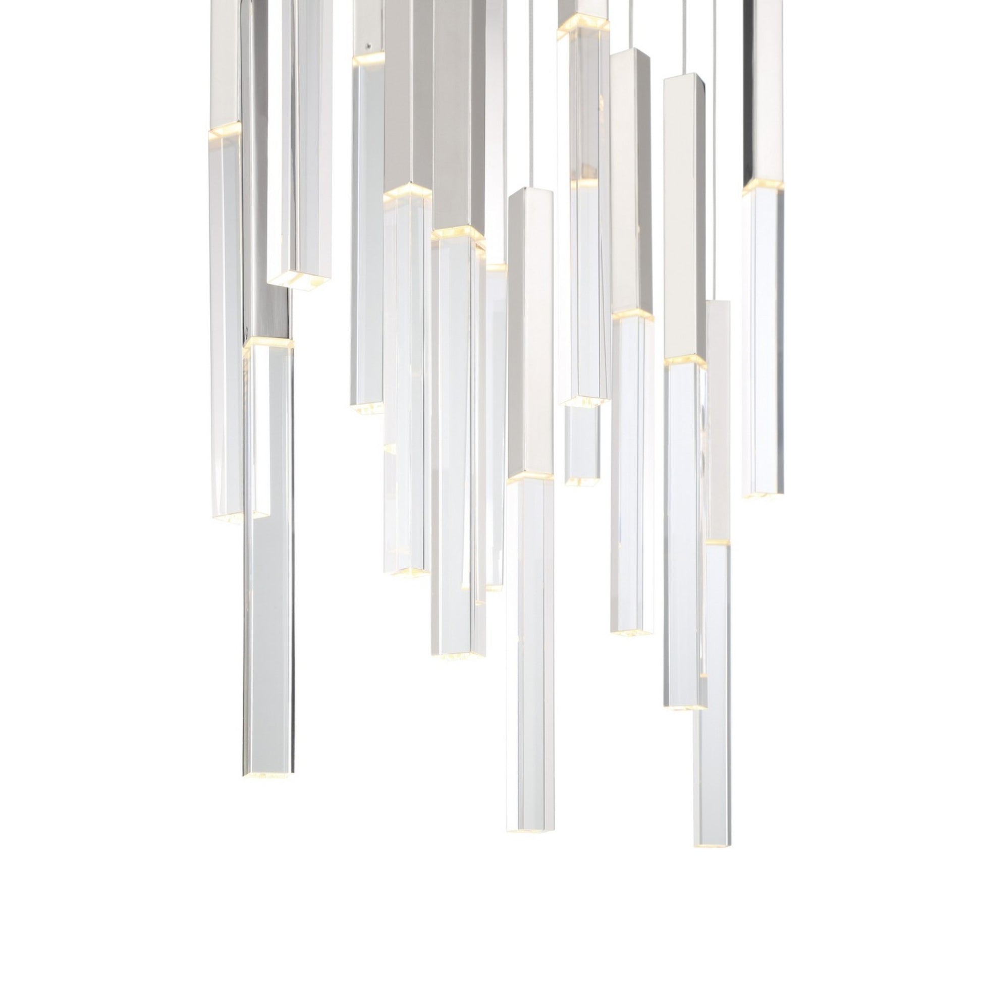 Benicio 18-Light 42" LED Chandelier, Polished Nickel Finish - Bees Lighting