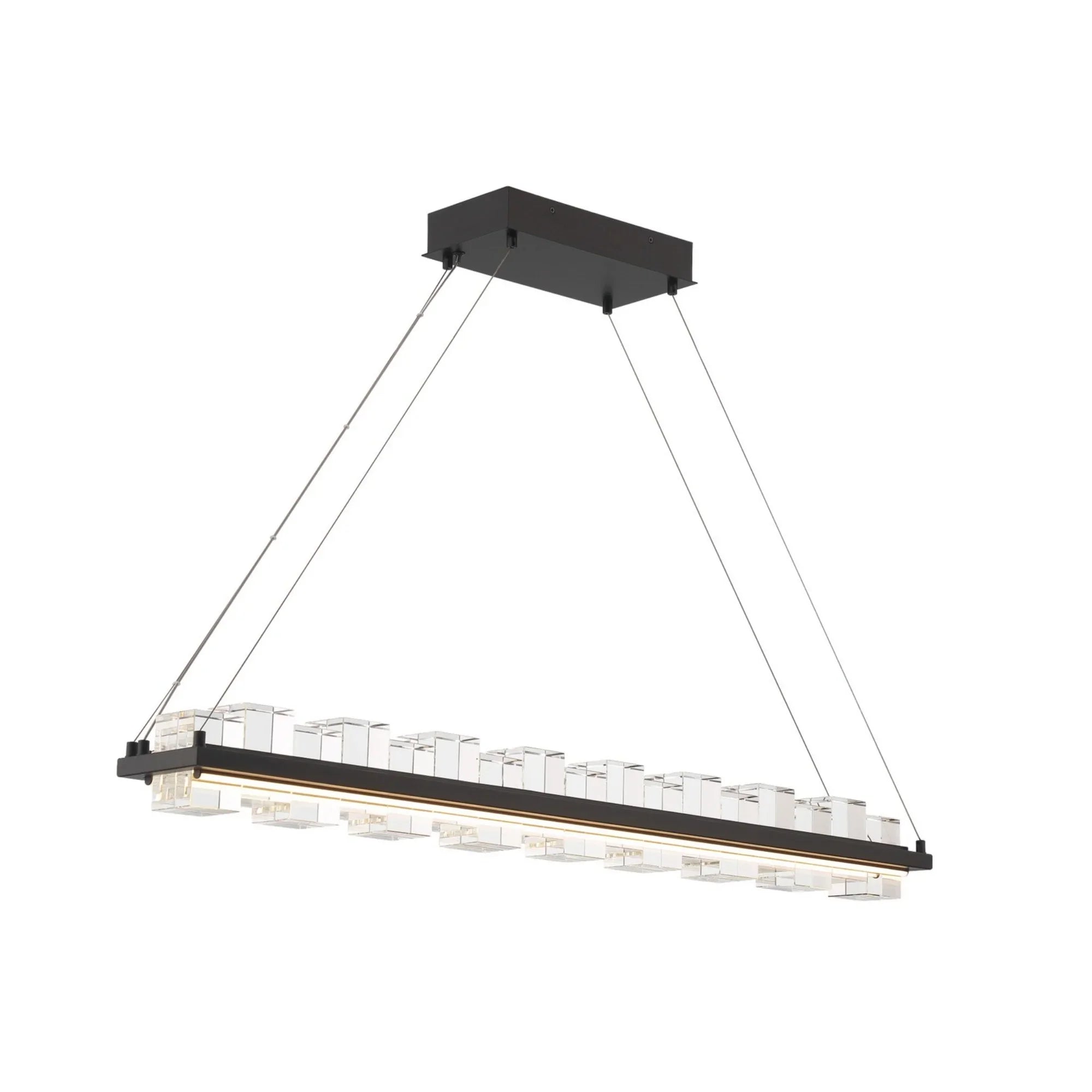 Bruco 45" LED Linear Chandelier, Black Finish - Bees Lighting