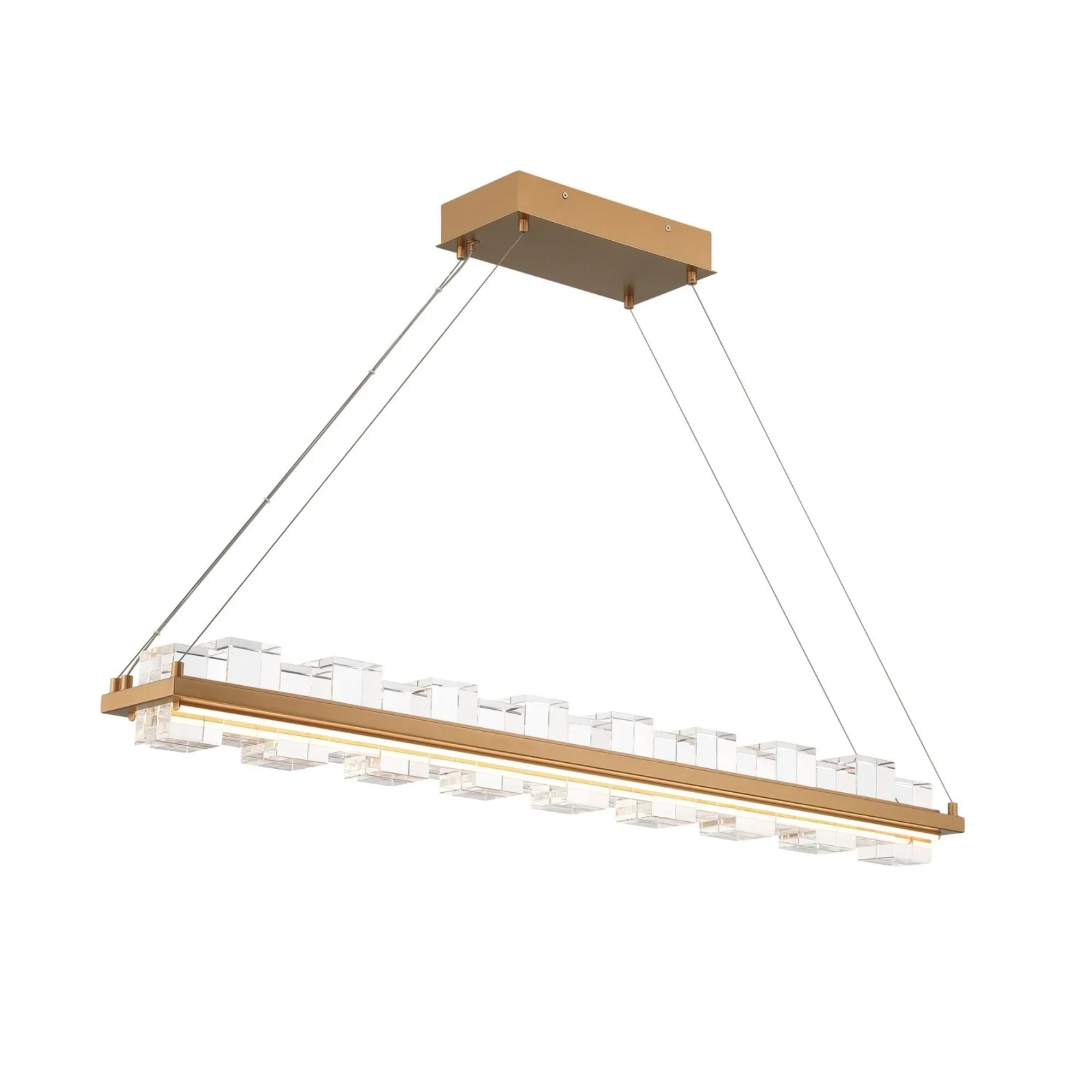 Bruco 45" LED Linear Chandelier, Gold Finish - Bees Lighting