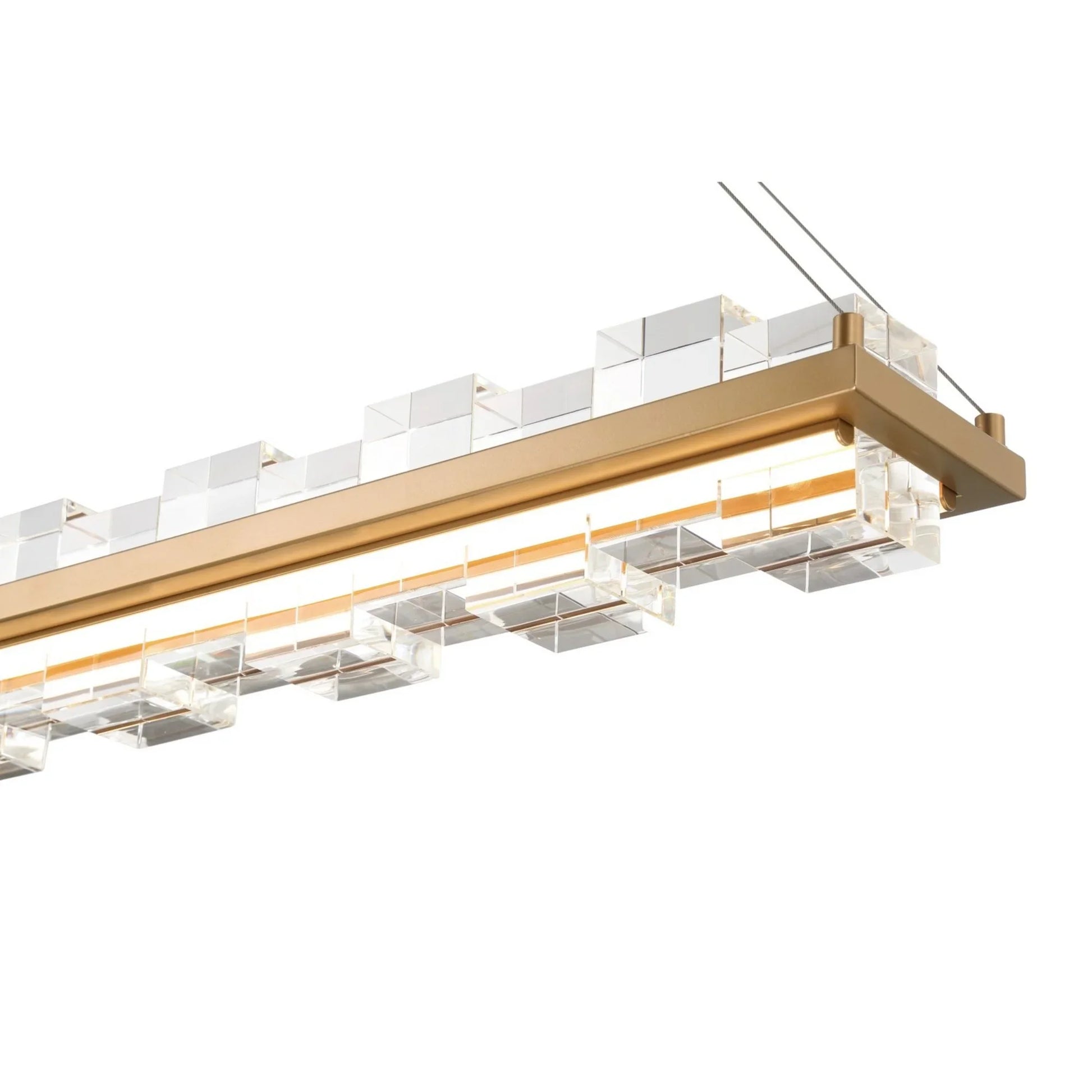 Bruco 45" LED Linear Chandelier, Gold Finish - Bees Lighting