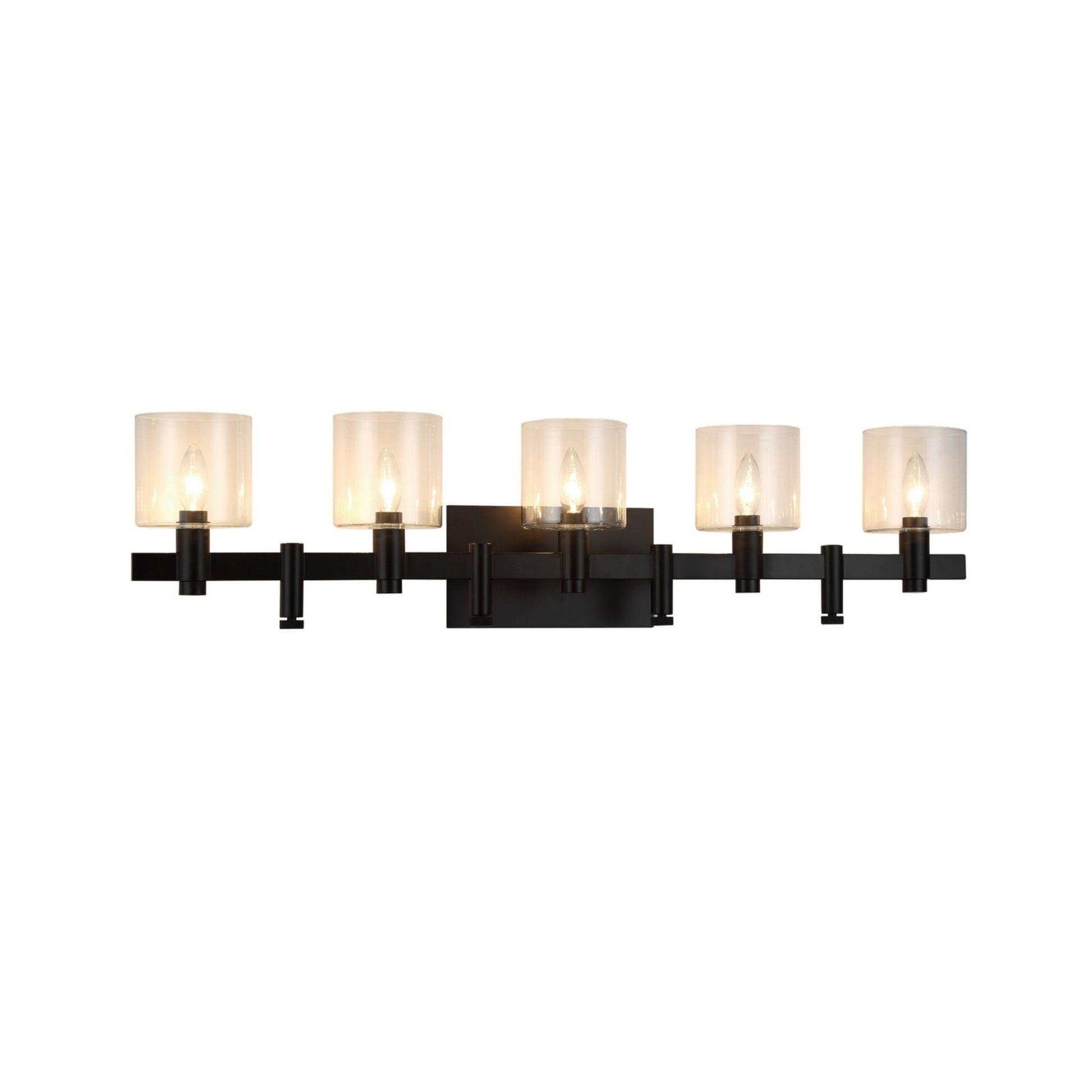 Decato 5-Light 38" Vanity, Black Finish - Bees Lighting