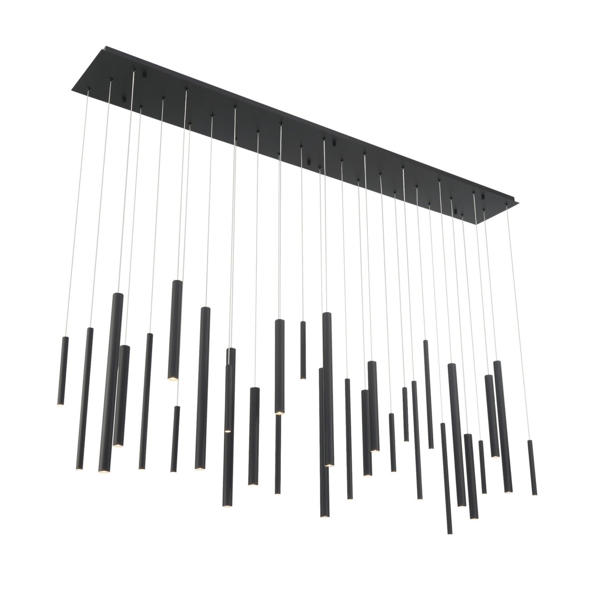 Santana 30-Light 72" LED Grand Chandelier, Black Finish - Bees Lighting