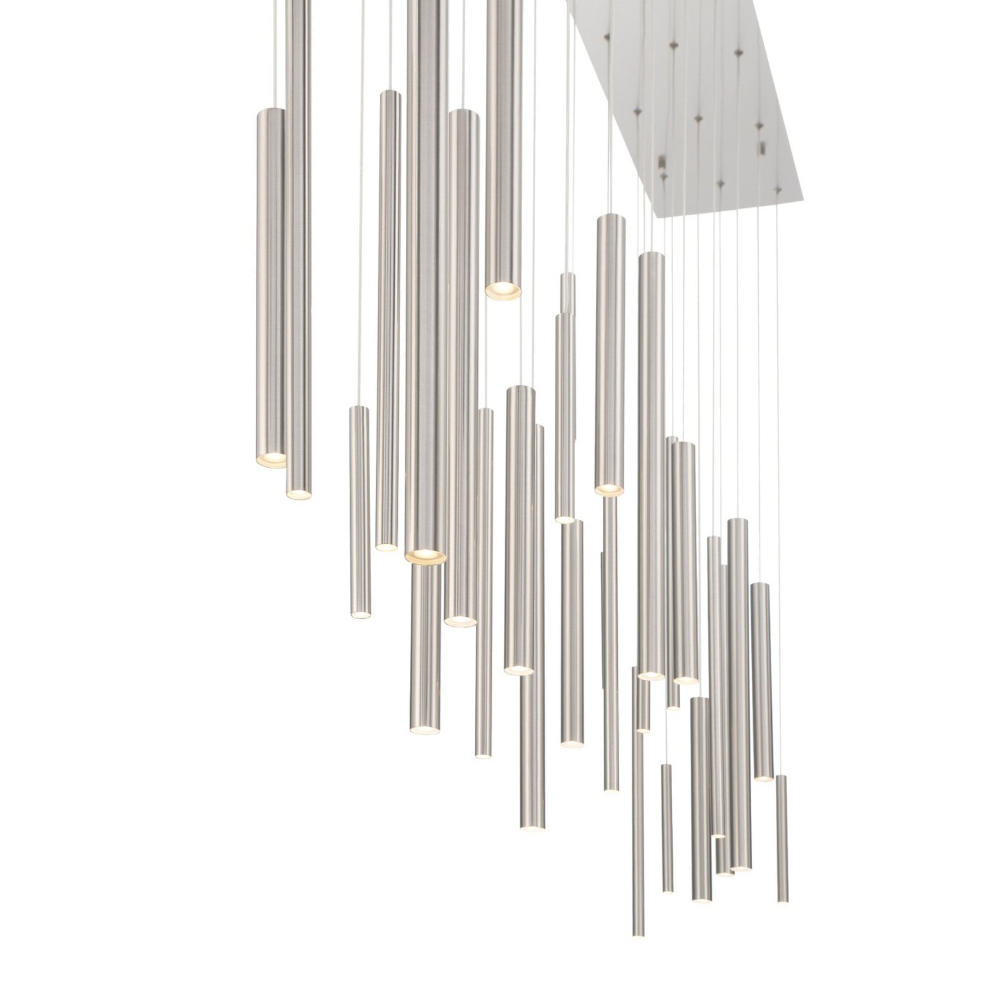 Santana 30-Light 72" LED Grand Chandelier, Satin Nickel Finish - Bees Lighting