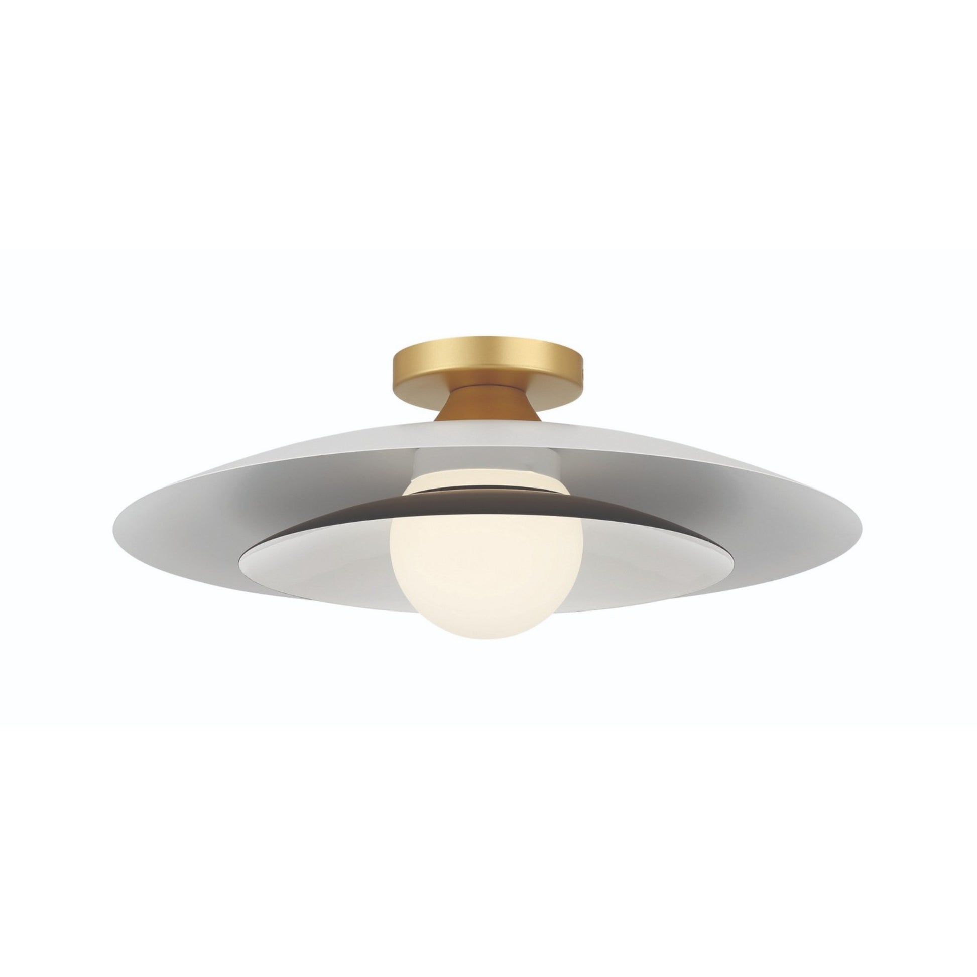 Welsh 18" LED Semi-Flush Mount, White Finish - Bees Lighting