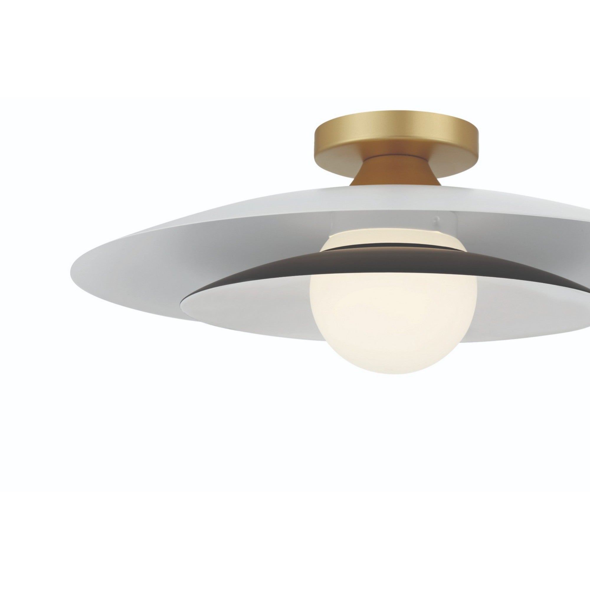 Welsh 18" LED Semi-Flush Mount, White Finish - Bees Lighting