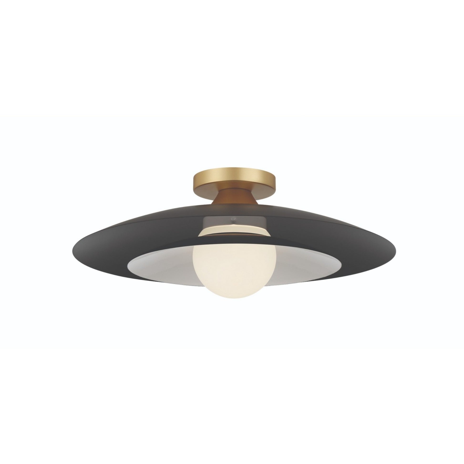 Welsh 18" LED Semi-Flush Mount, Black Finish - Bees Lighting