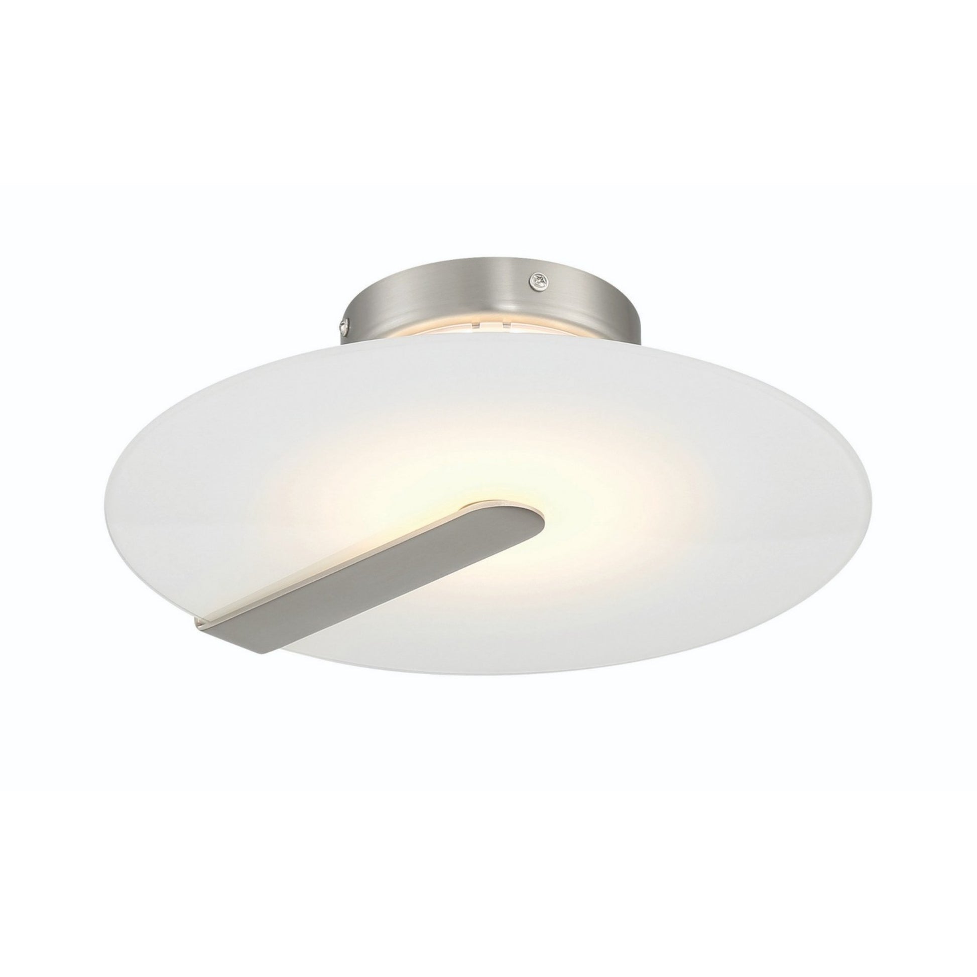 Nuvola 12" LED Semi-Flush Mount, Satin Nickel Finish - Bees Lighting