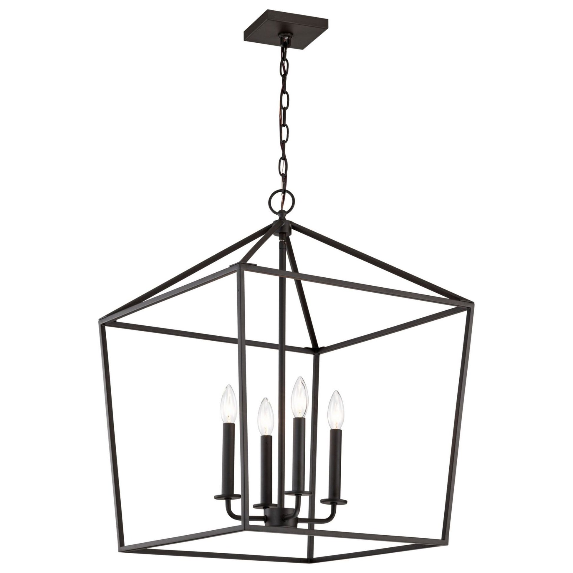 Emma 17" 4 lights Pendant, Matte Black Finish - Bees Lighting