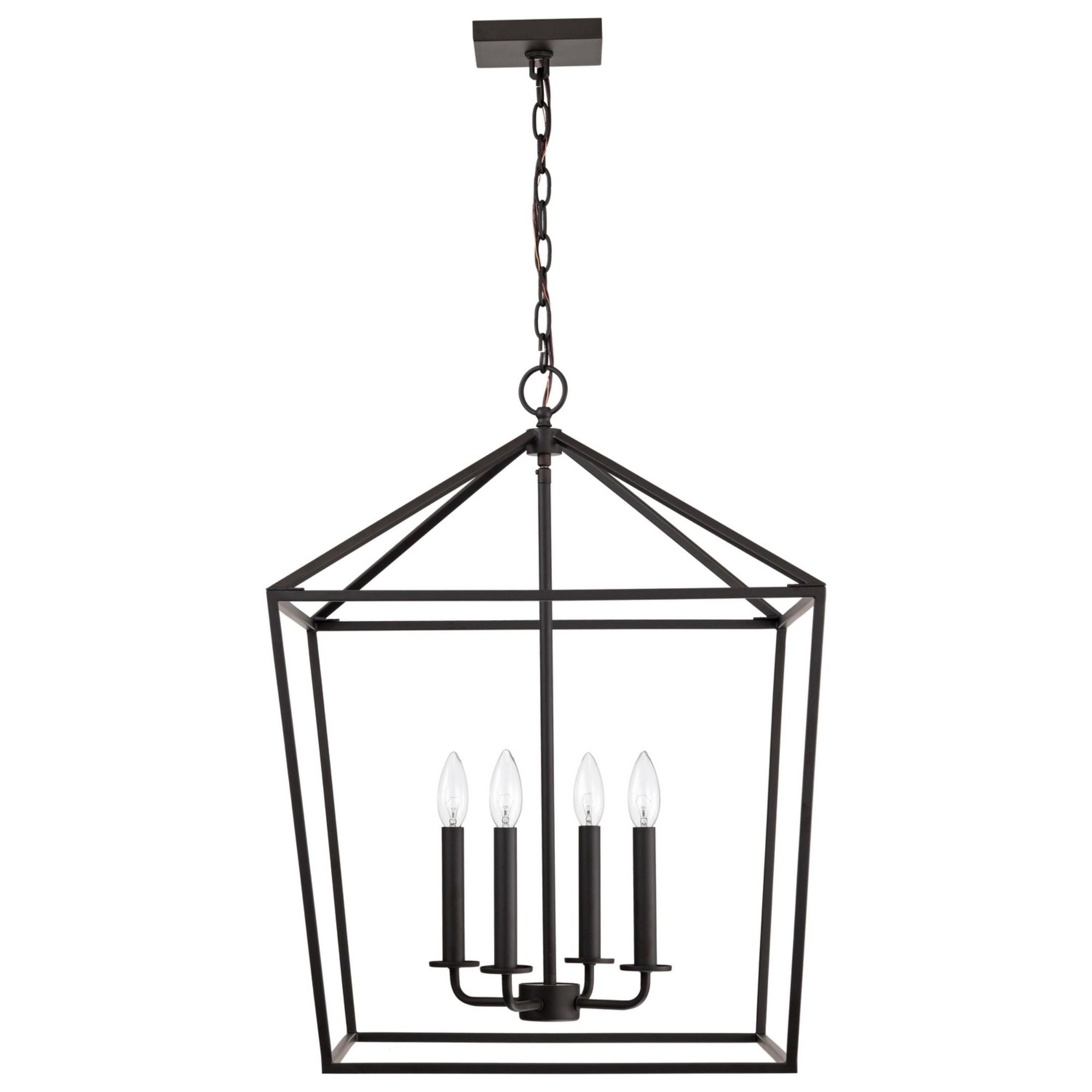 Emma 17" 4 lights Pendant, Matte Black Finish - Bees Lighting