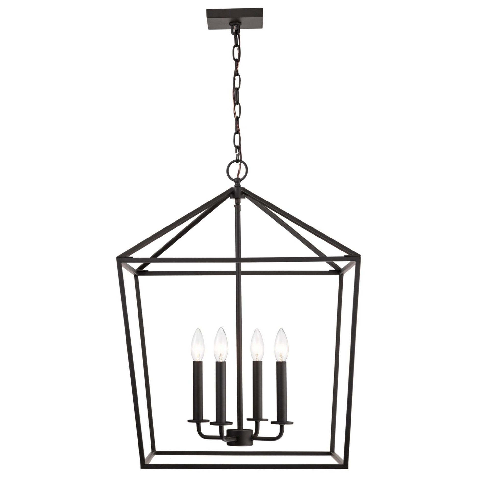 Emma 17" 4 lights Pendant, Matte Black Finish - Bees Lighting