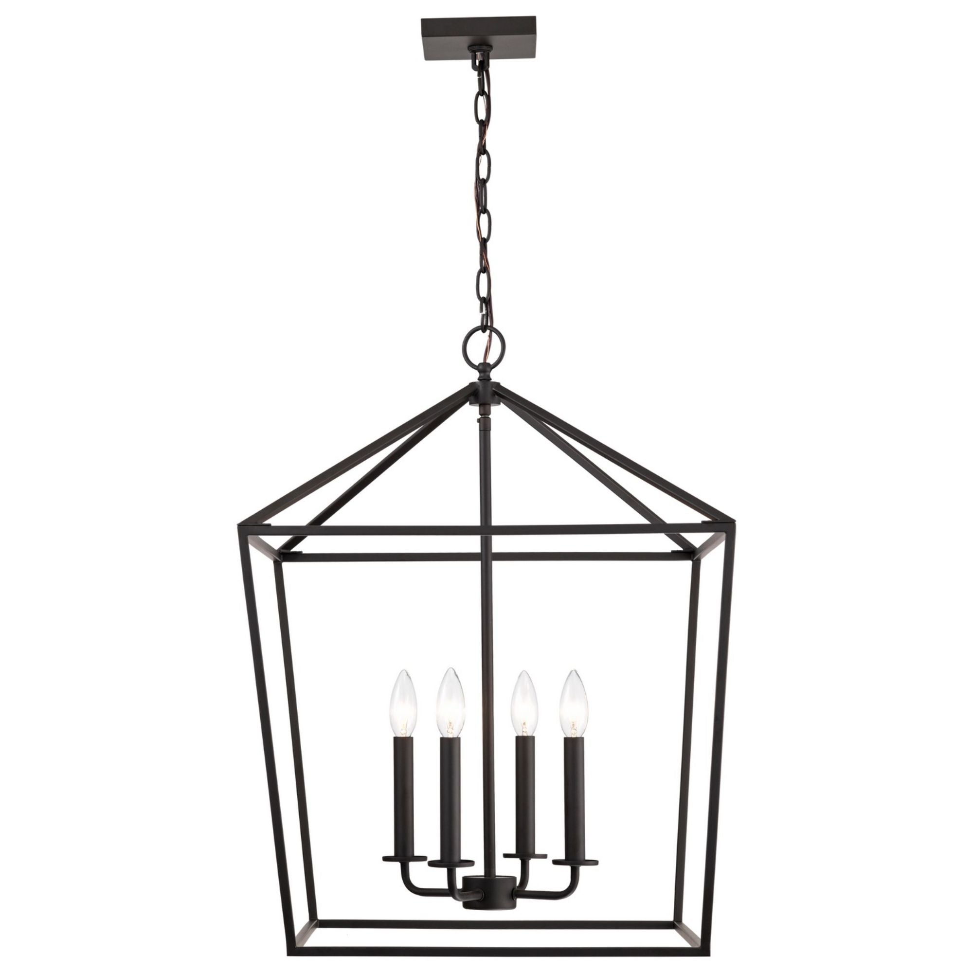 Emma 17" 4 lights Pendant, Matte Black Finish - Bees Lighting