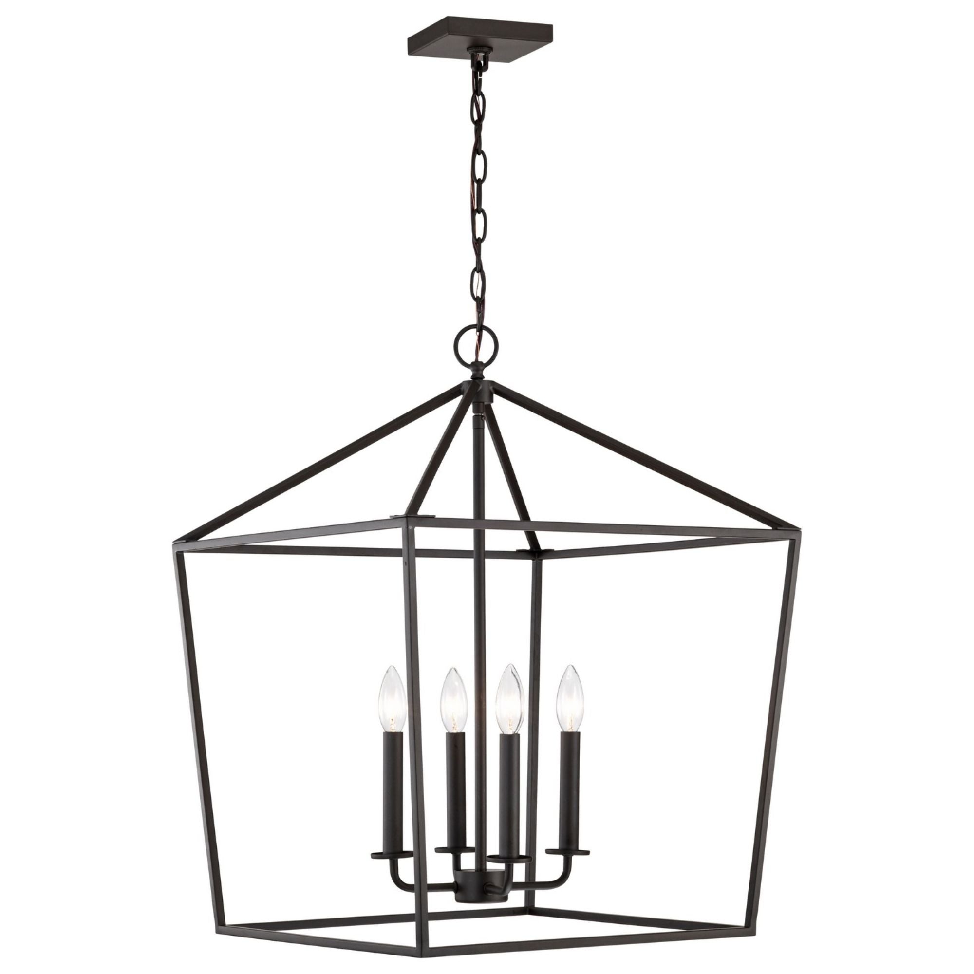 Emma 17" 4 lights Pendant, Matte Black Finish - Bees Lighting