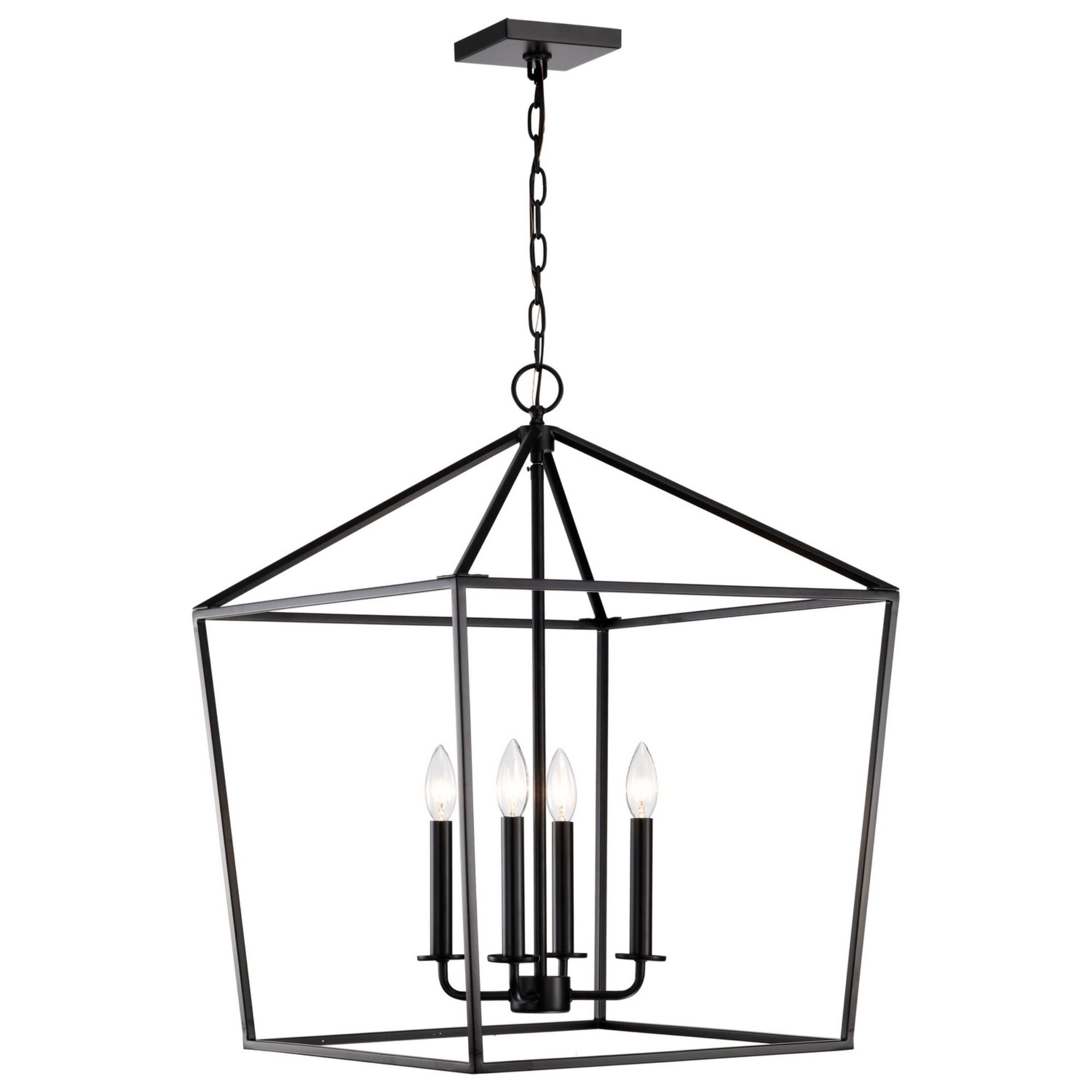Emma 20 in. 4 lights Pendant Light Matte Black Finish - Bees Lighting