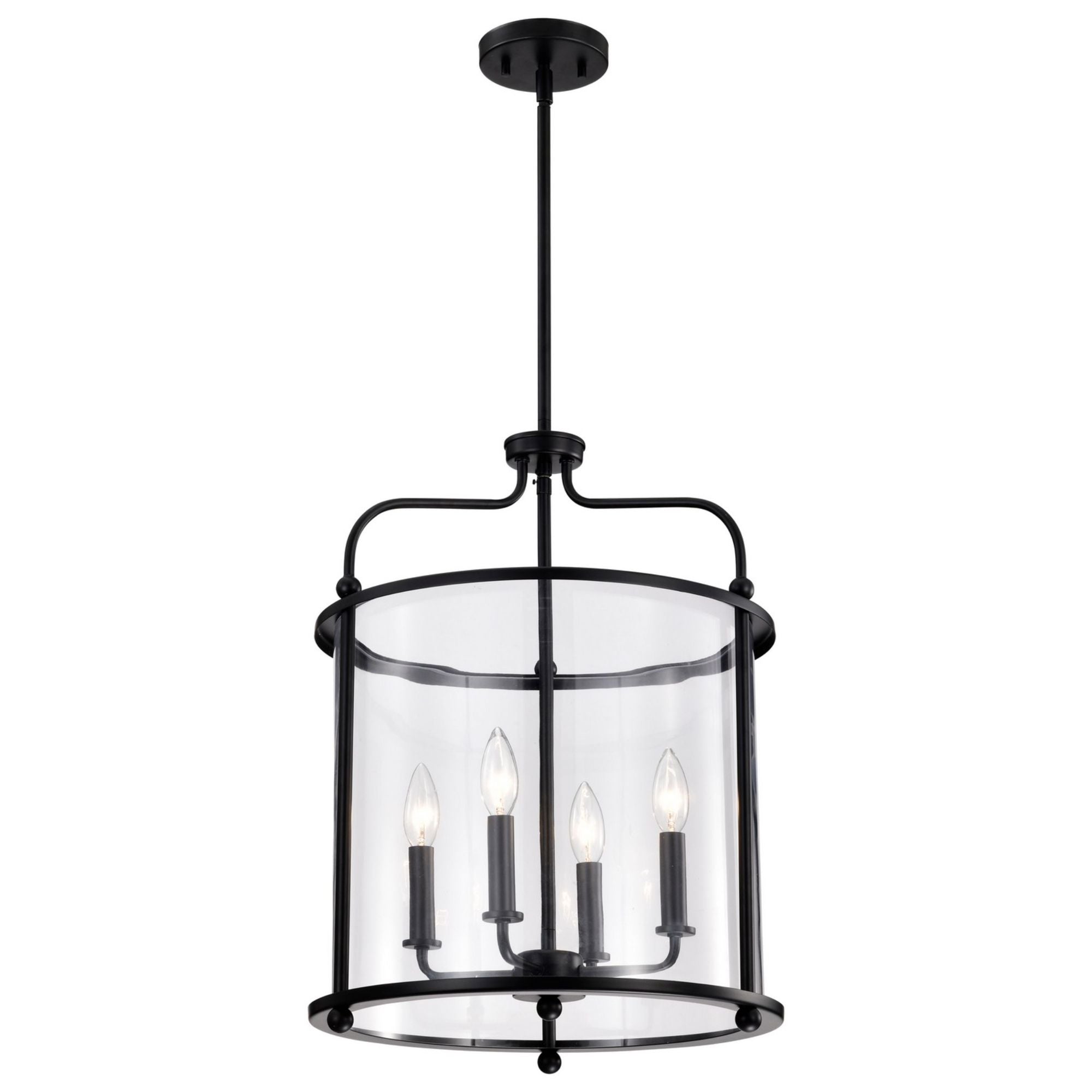 Yorktown 16" 4 lights Pendant, Matte Black Finish - Bees Lighting
