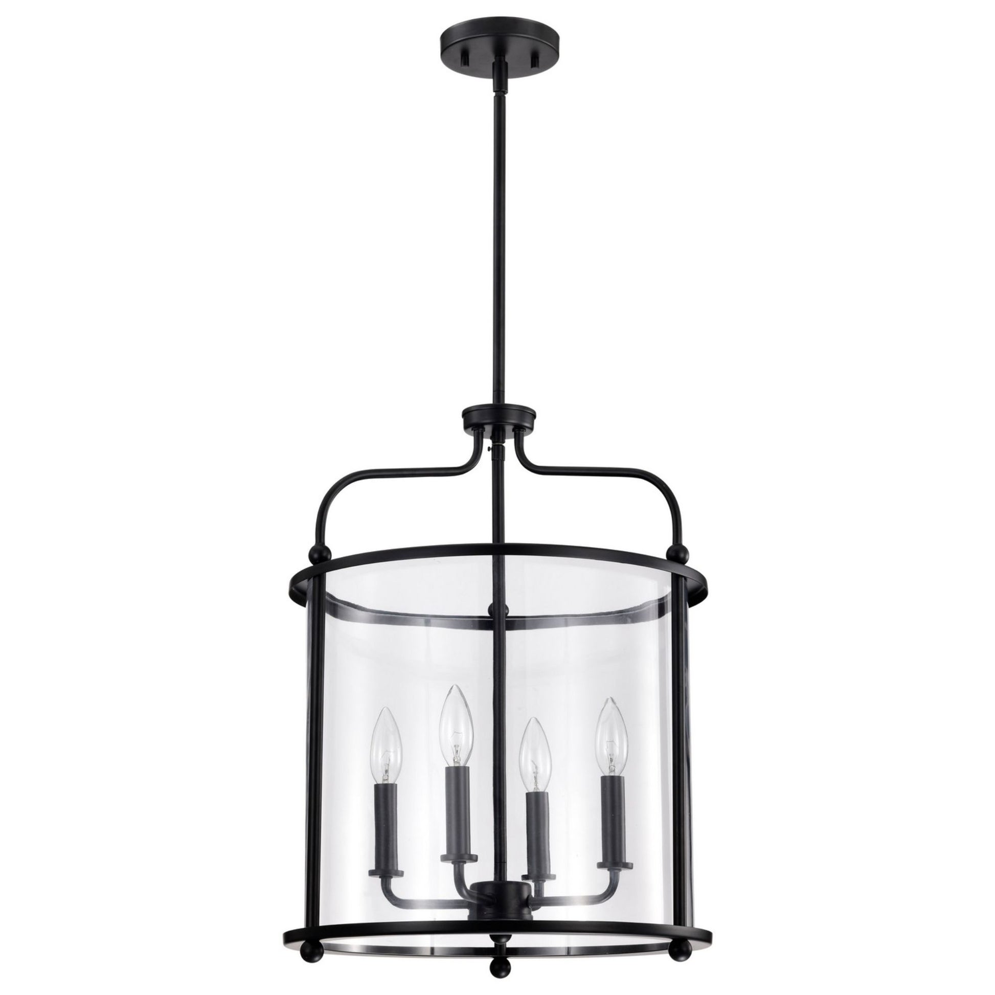 Yorktown 16" 4 lights Pendant, Matte Black Finish - Bees Lighting
