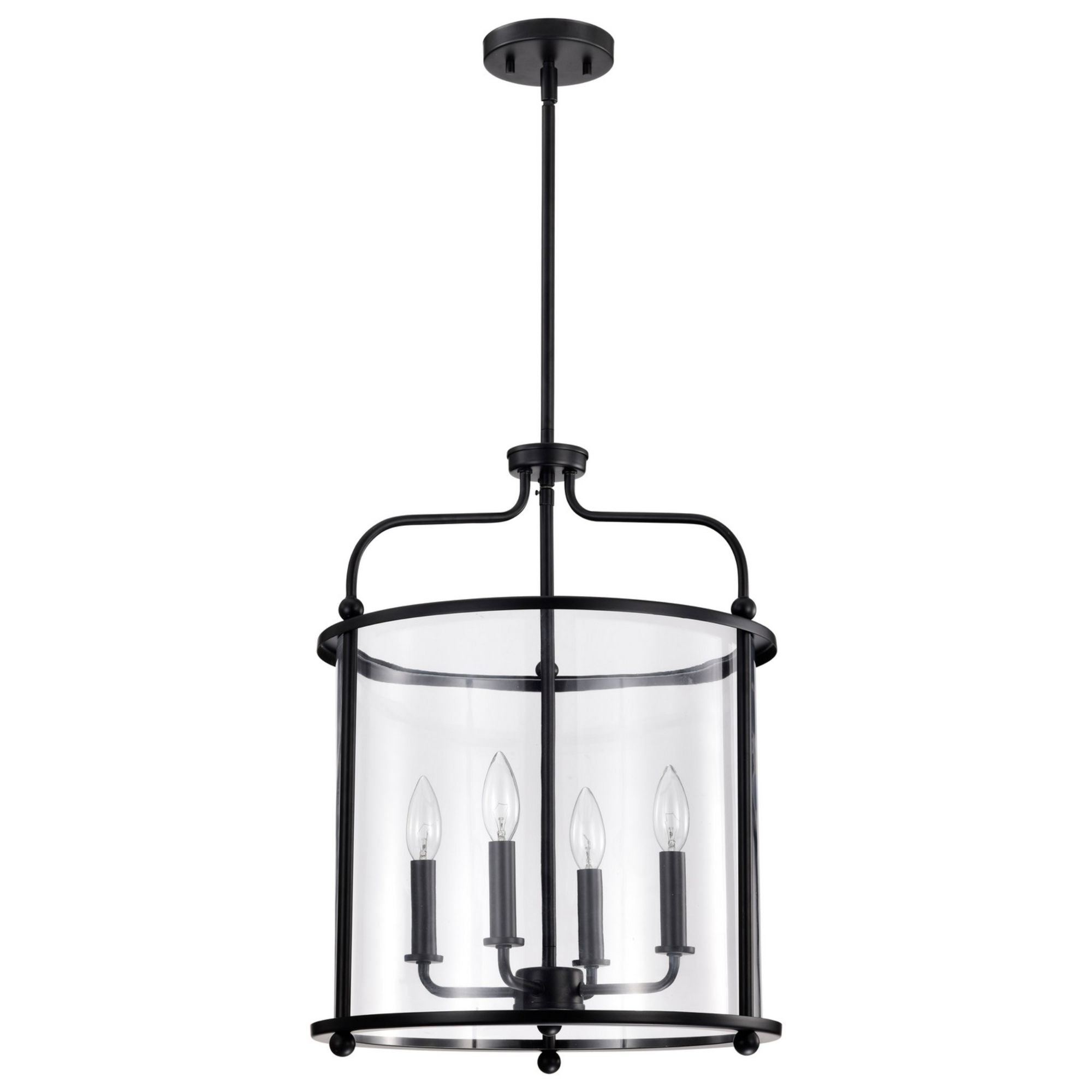 Yorktown 16" 4 lights Pendant, Matte Black Finish - Bees Lighting