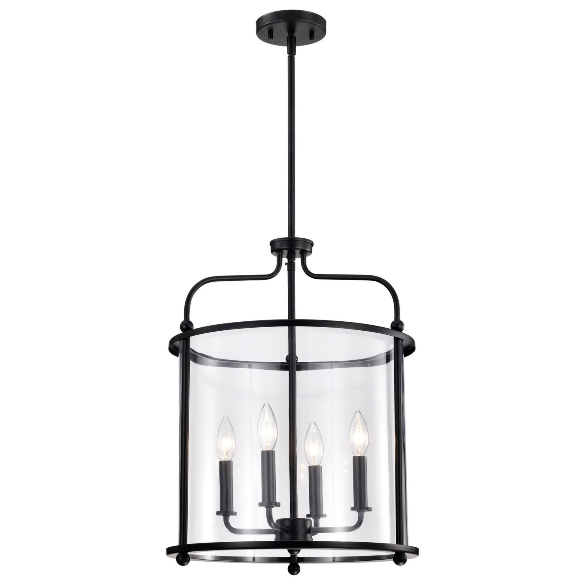 Yorktown 16" 4 lights Pendant, Matte Black Finish - Bees Lighting