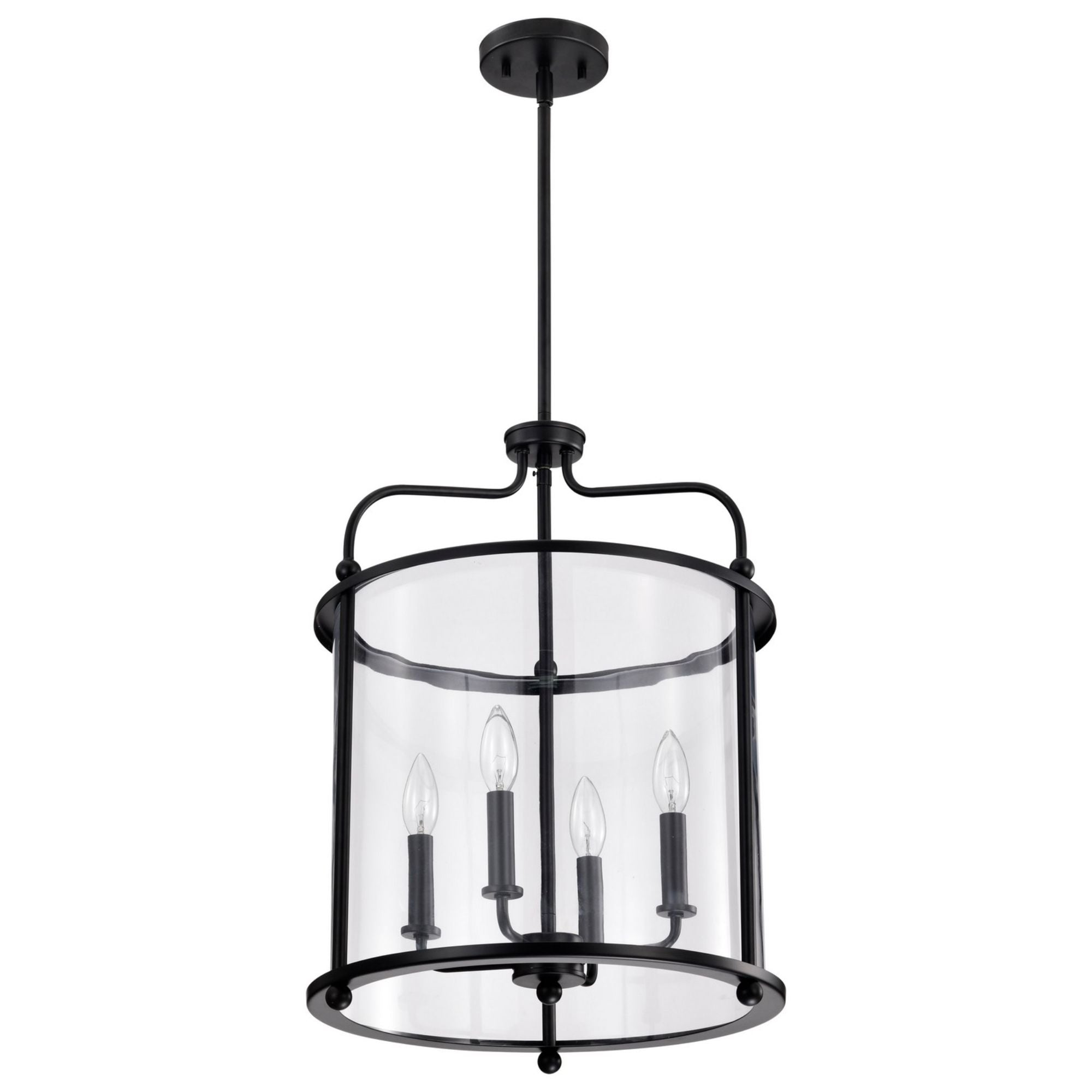 Yorktown 16" 4 lights Pendant, Matte Black Finish - Bees Lighting
