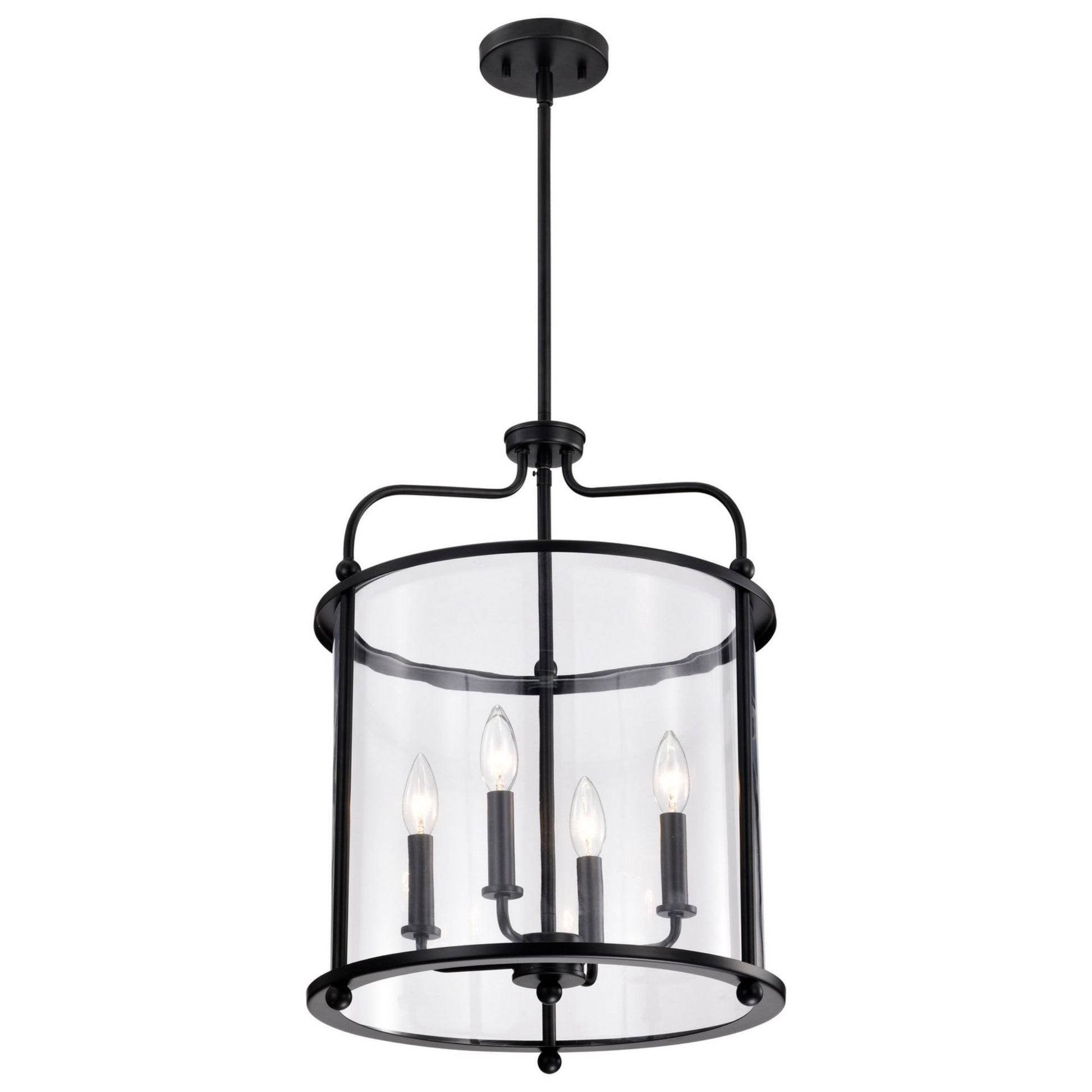 Yorktown 16" 4 lights Pendant, Matte Black Finish - Bees Lighting