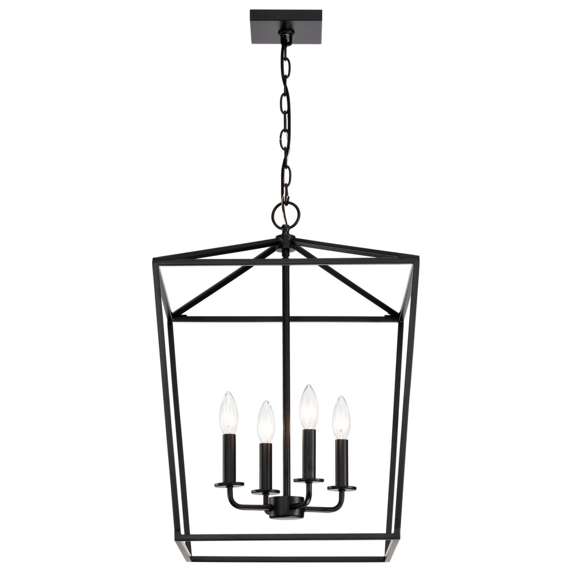 Emma 17" 4 lights Pendant, Dark Bronze Finish - Bees Lighting