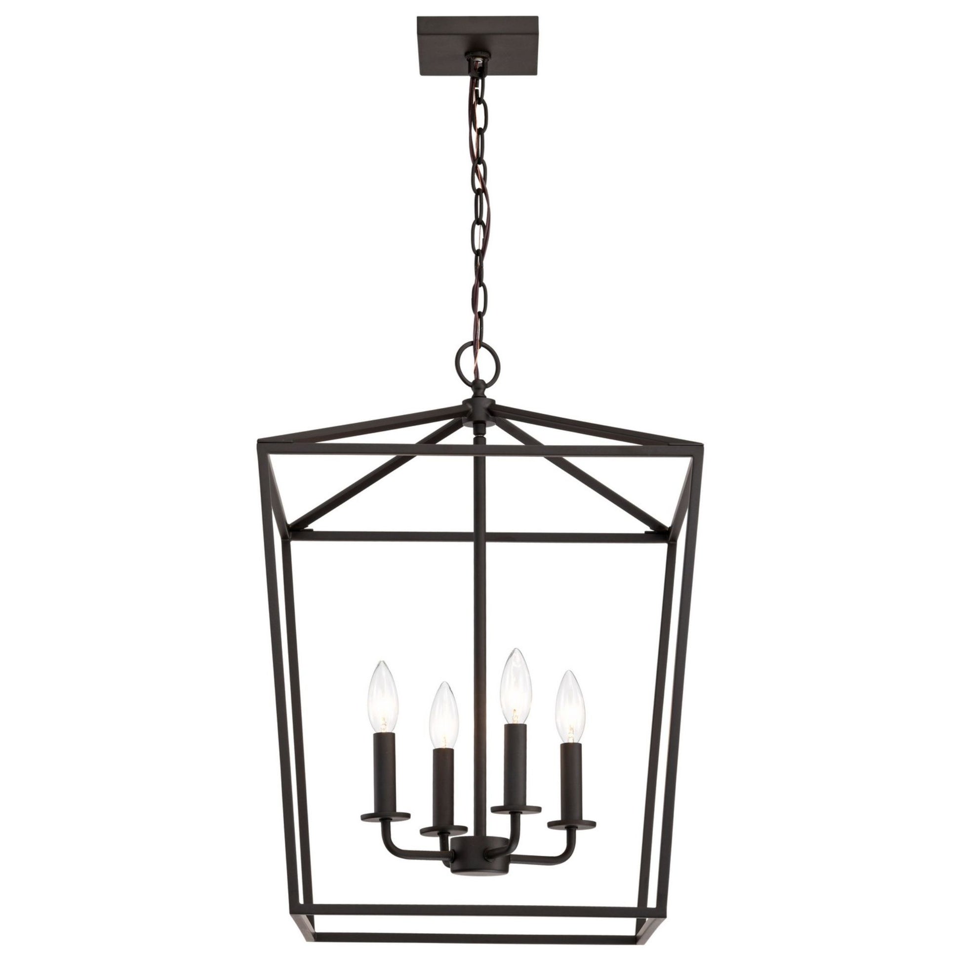 Emma 20" 4 lights Pendant, Dark Bronze Finish - Bees Lighting