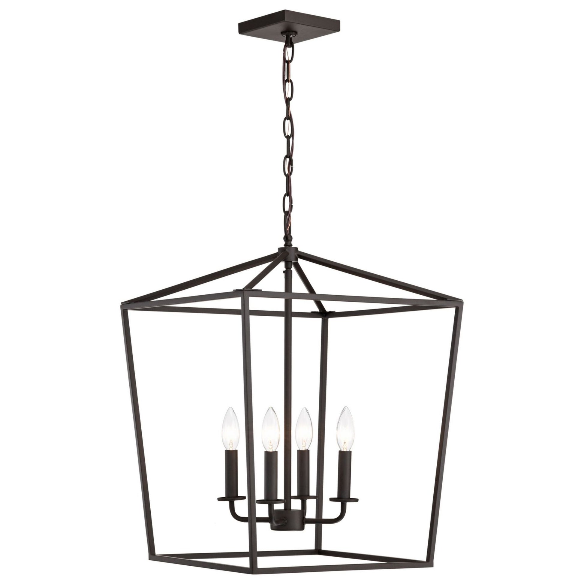 Emma 20" 4 lights Pendant, Dark Bronze Finish - Bees Lighting