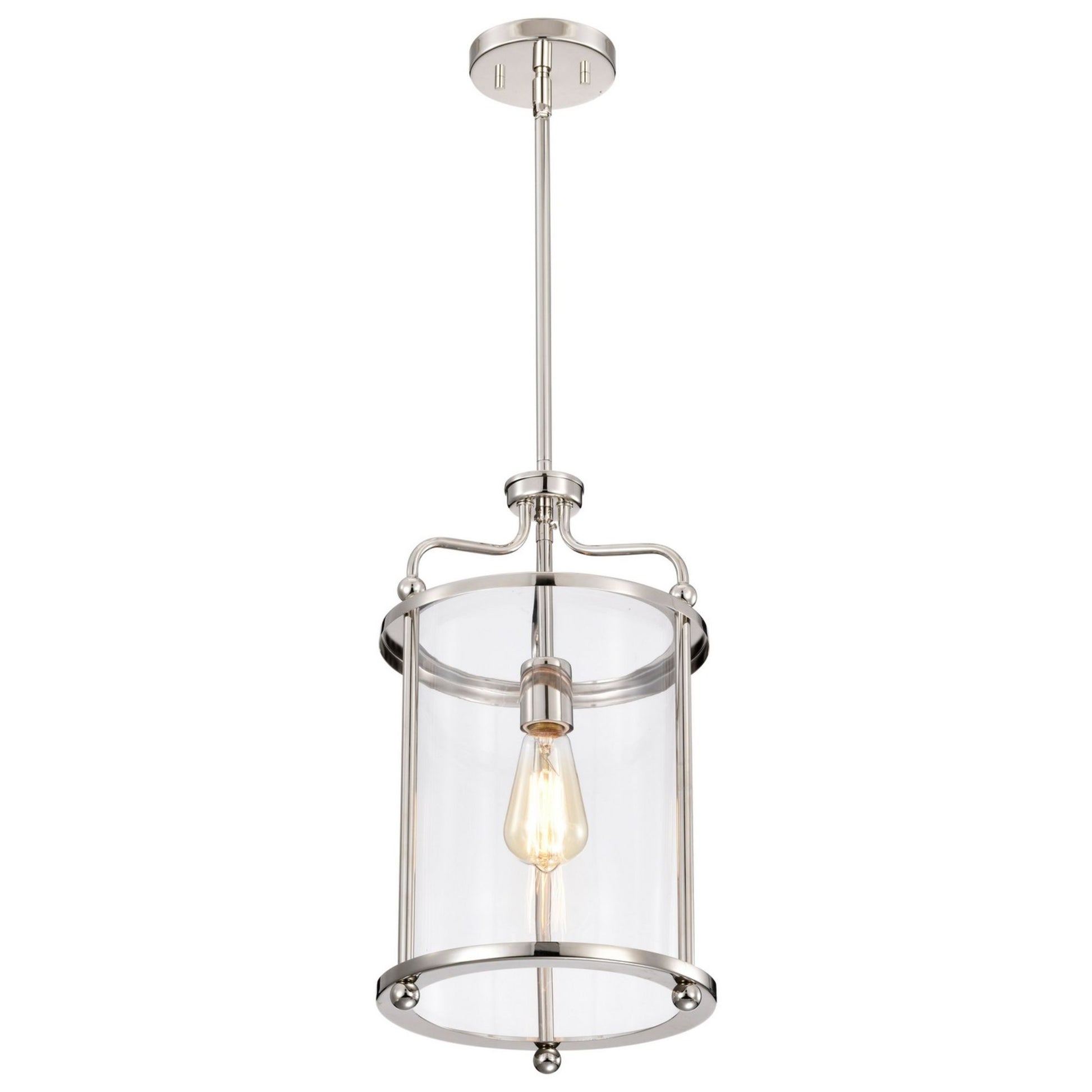 Yorktown 10" Pendant, Polished Nickel Finish - Bees Lighting