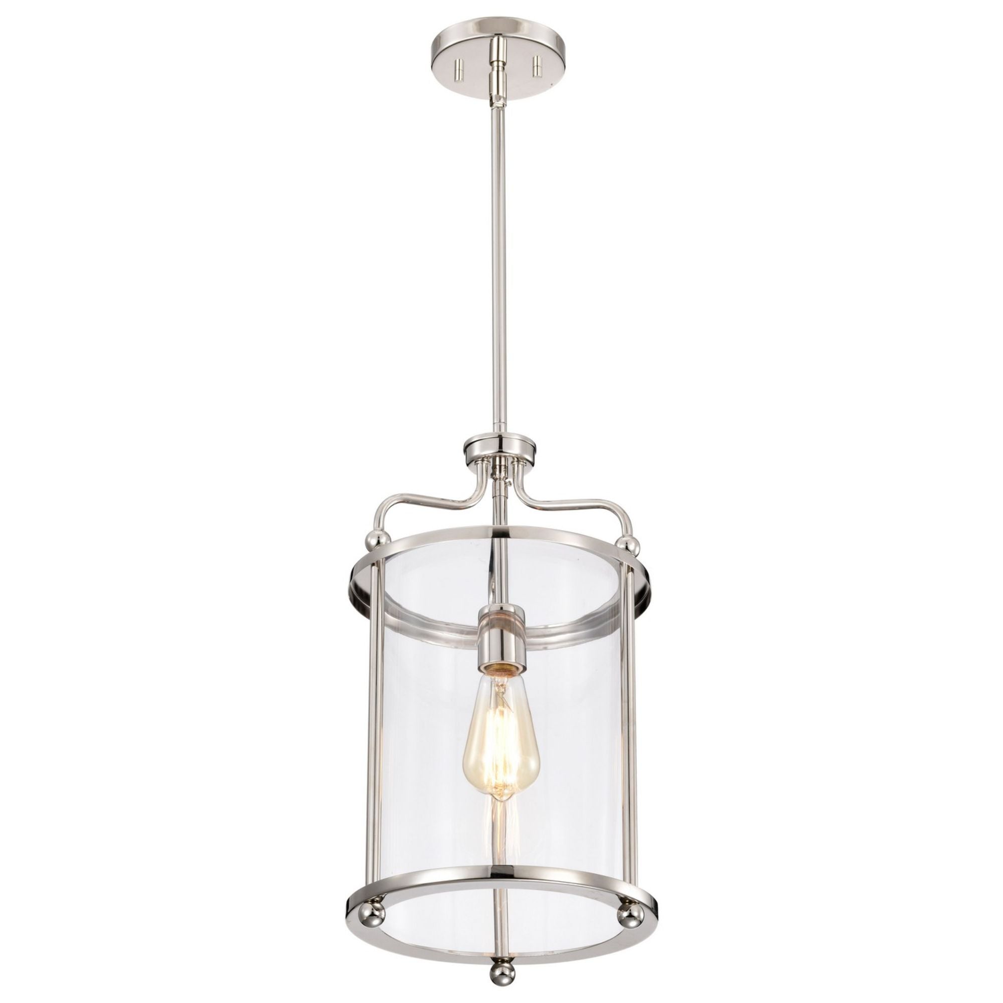 Yorktown 10" Pendant, Polished Nickel Finish - Bees Lighting