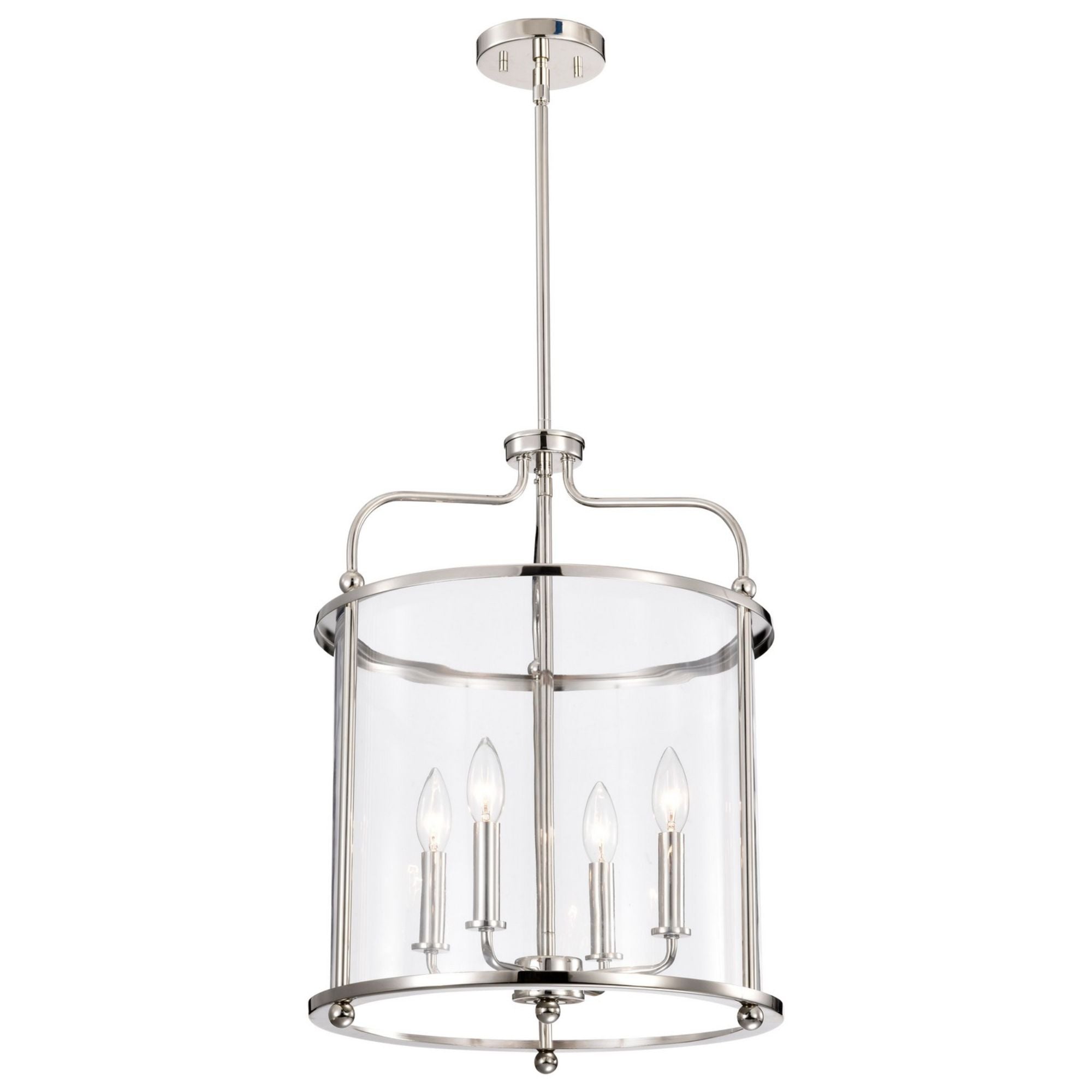 Yorktown 16" 4 lights Pendant, Polished Nickel Finish - Bees Lighting