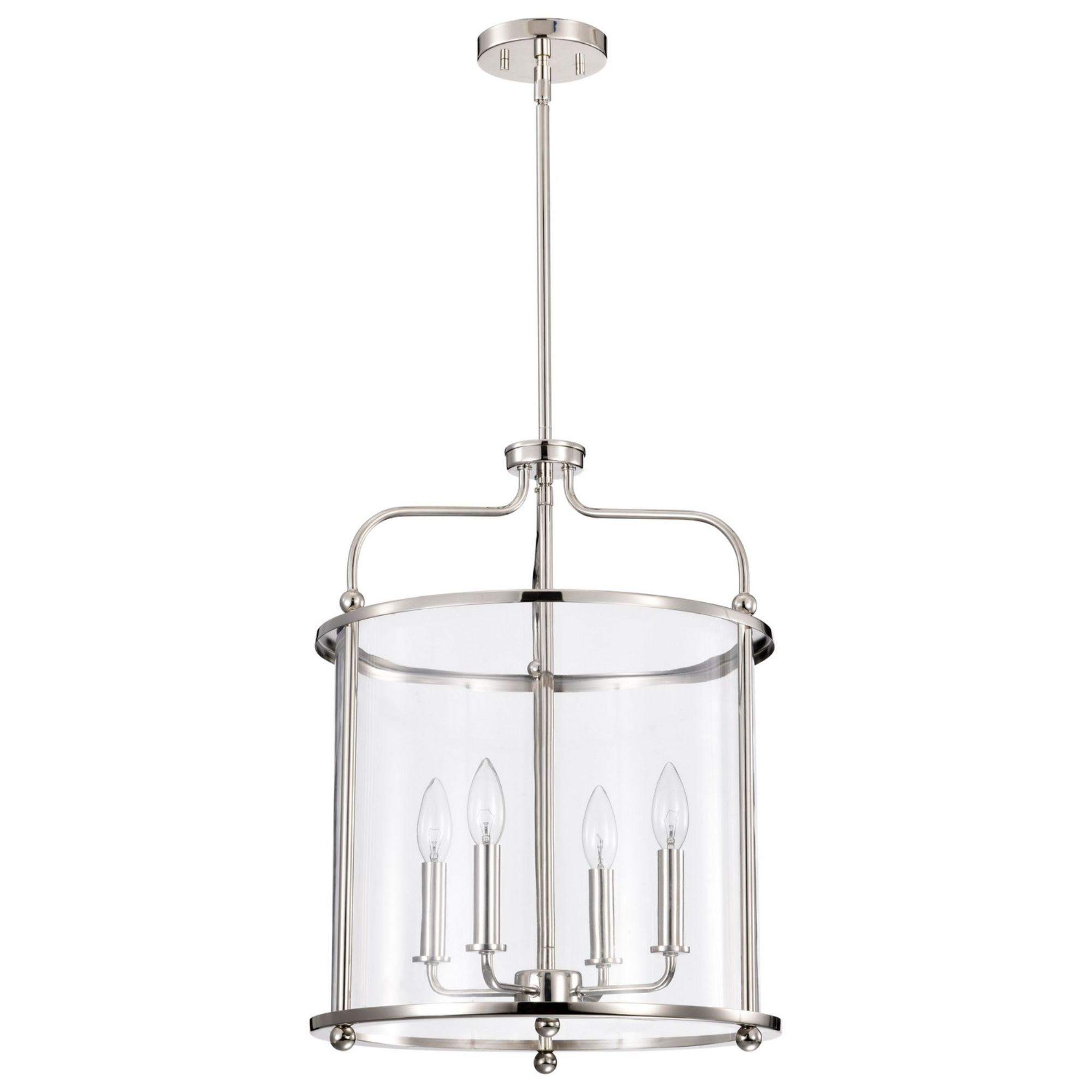 Yorktown 16" 4 lights Pendant, Polished Nickel Finish - Bees Lighting