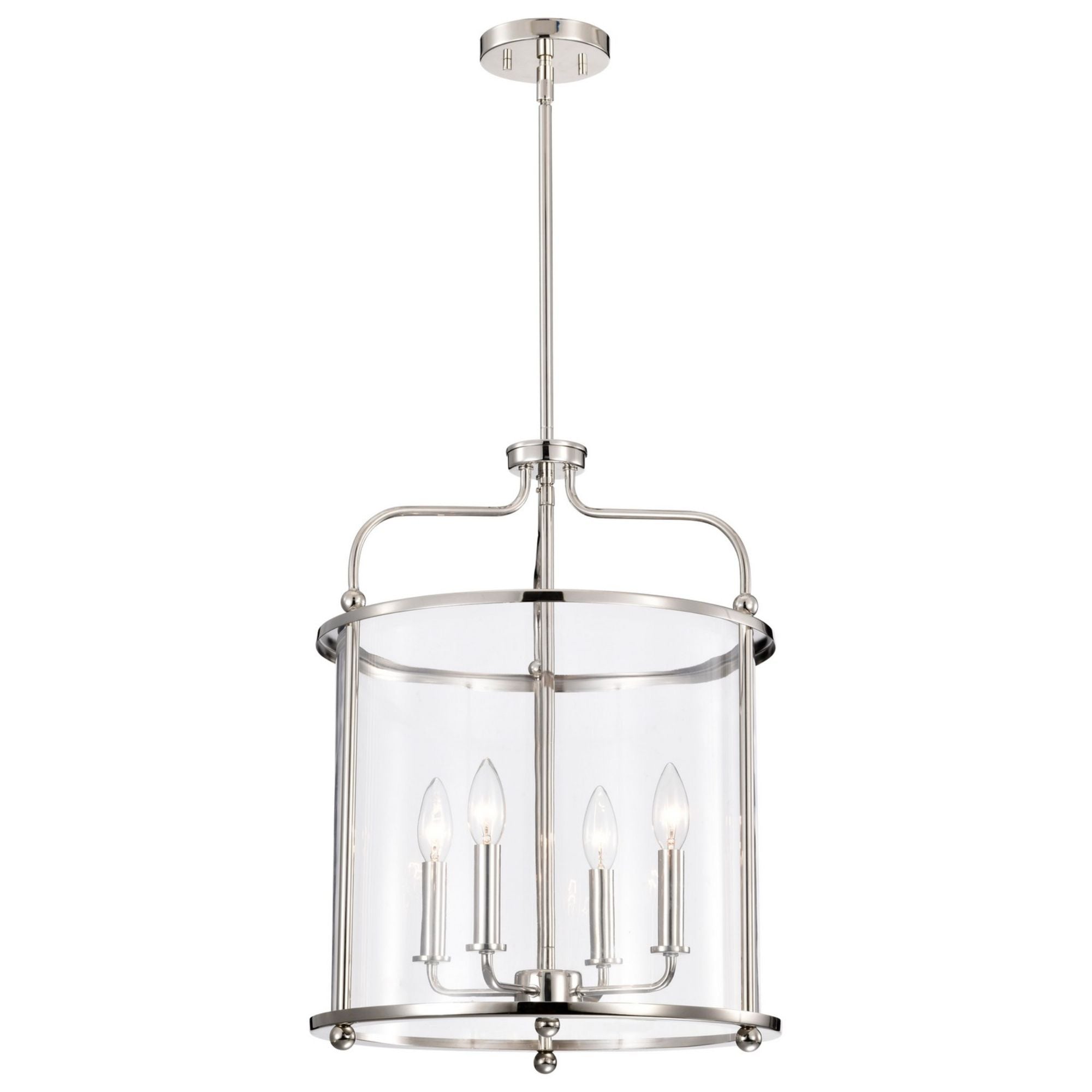 Yorktown 16" 4 lights Pendant, Polished Nickel Finish - Bees Lighting