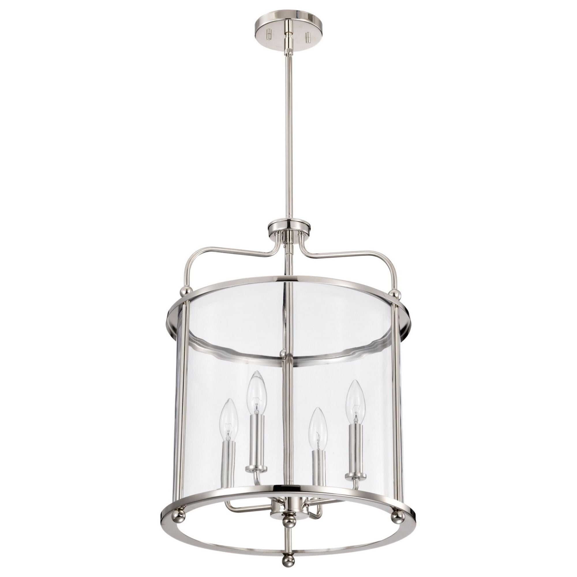 Yorktown 16" 4 lights Pendant, Polished Nickel Finish - Bees Lighting