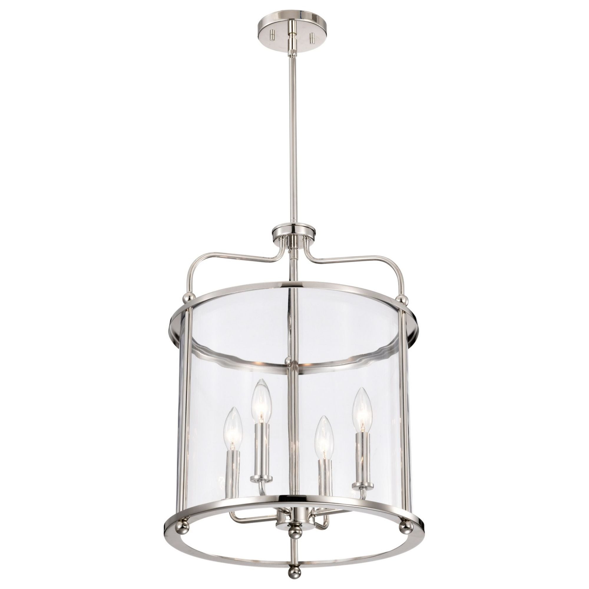 Yorktown 16" 4 lights Pendant, Polished Nickel Finish - Bees Lighting