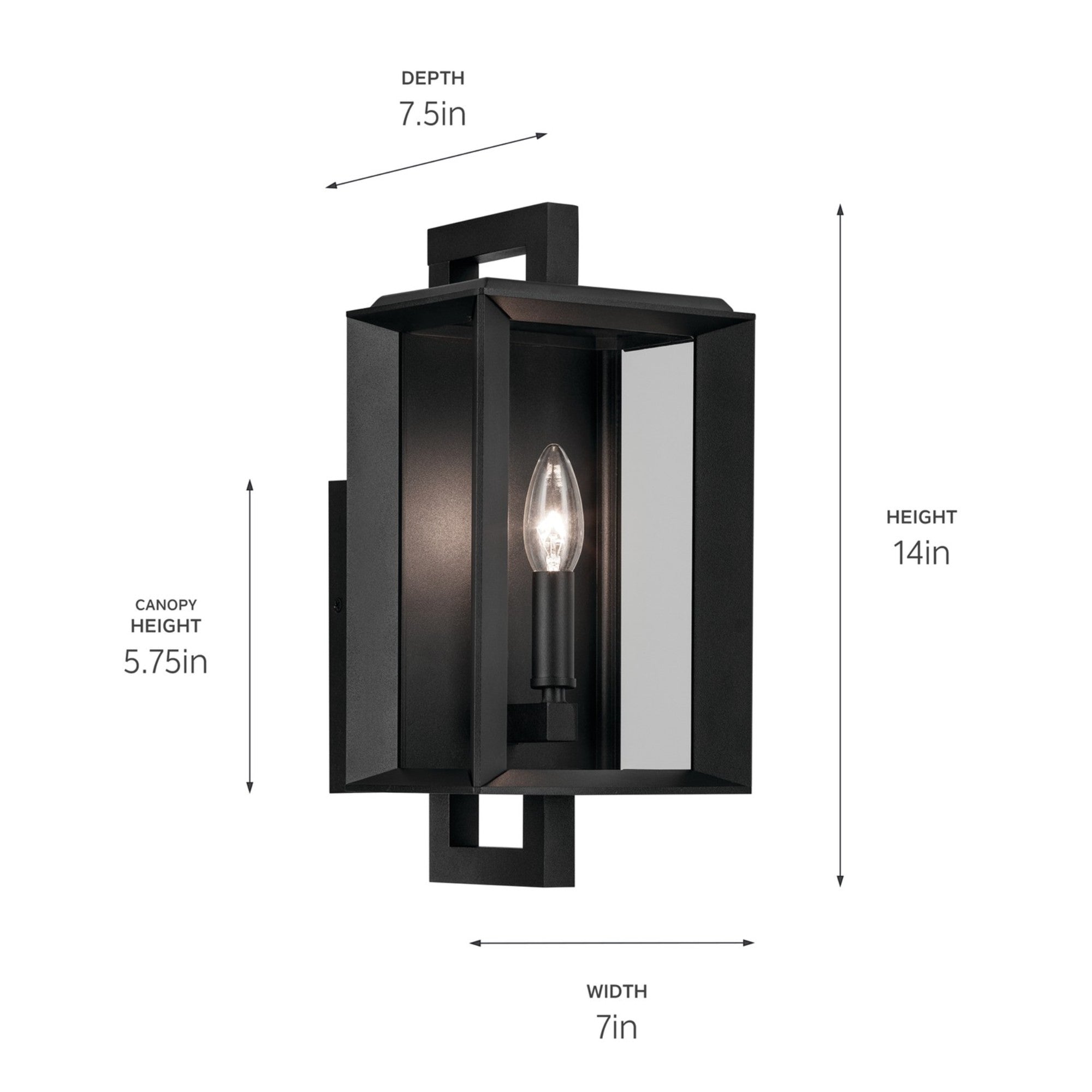 Kroft 14" Outdoor Wall Light, Textured Black Finish - Bees Lighting