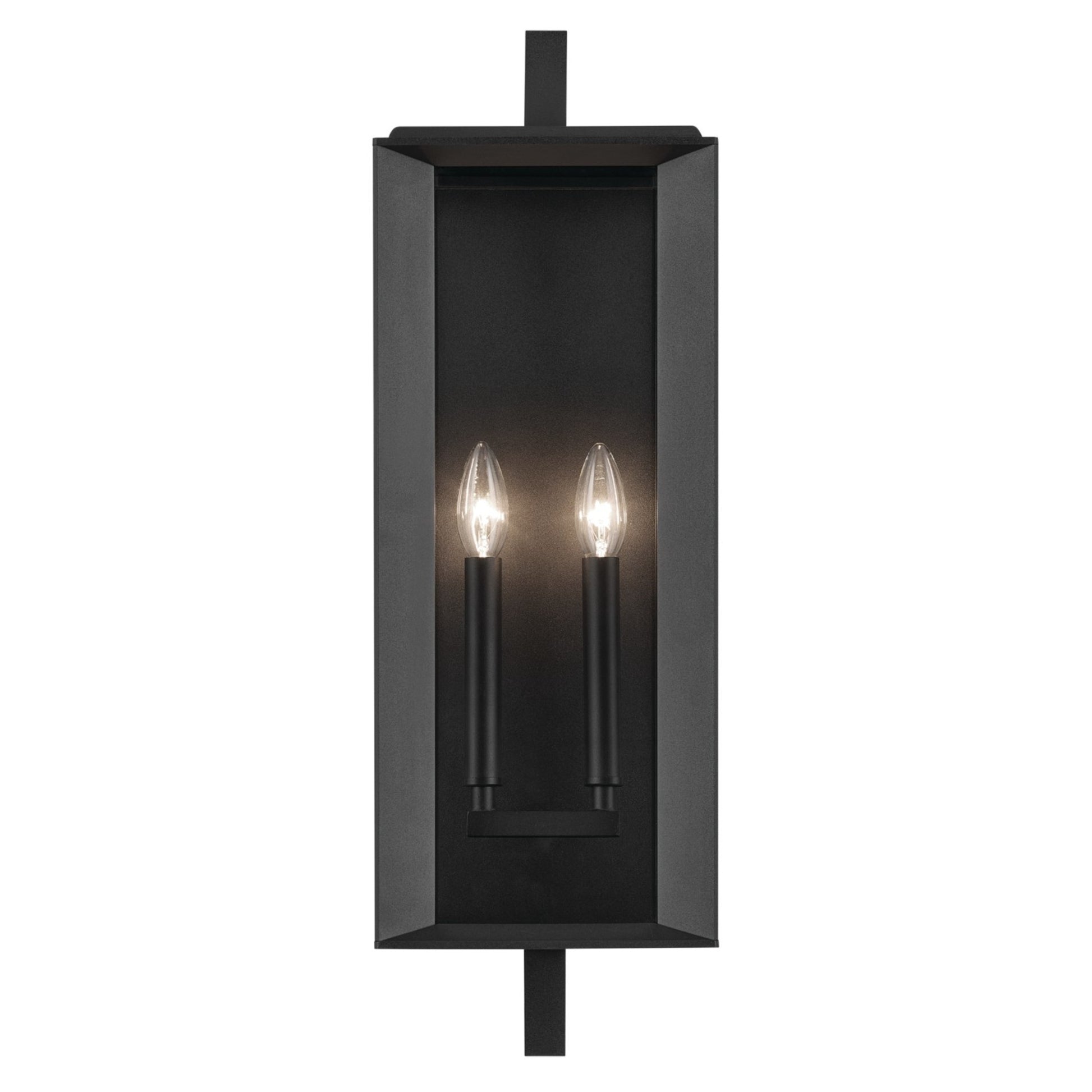 Kroft 24" 2-Light Outdoor Wall Light, Textured Black Finish - Bees Lighting