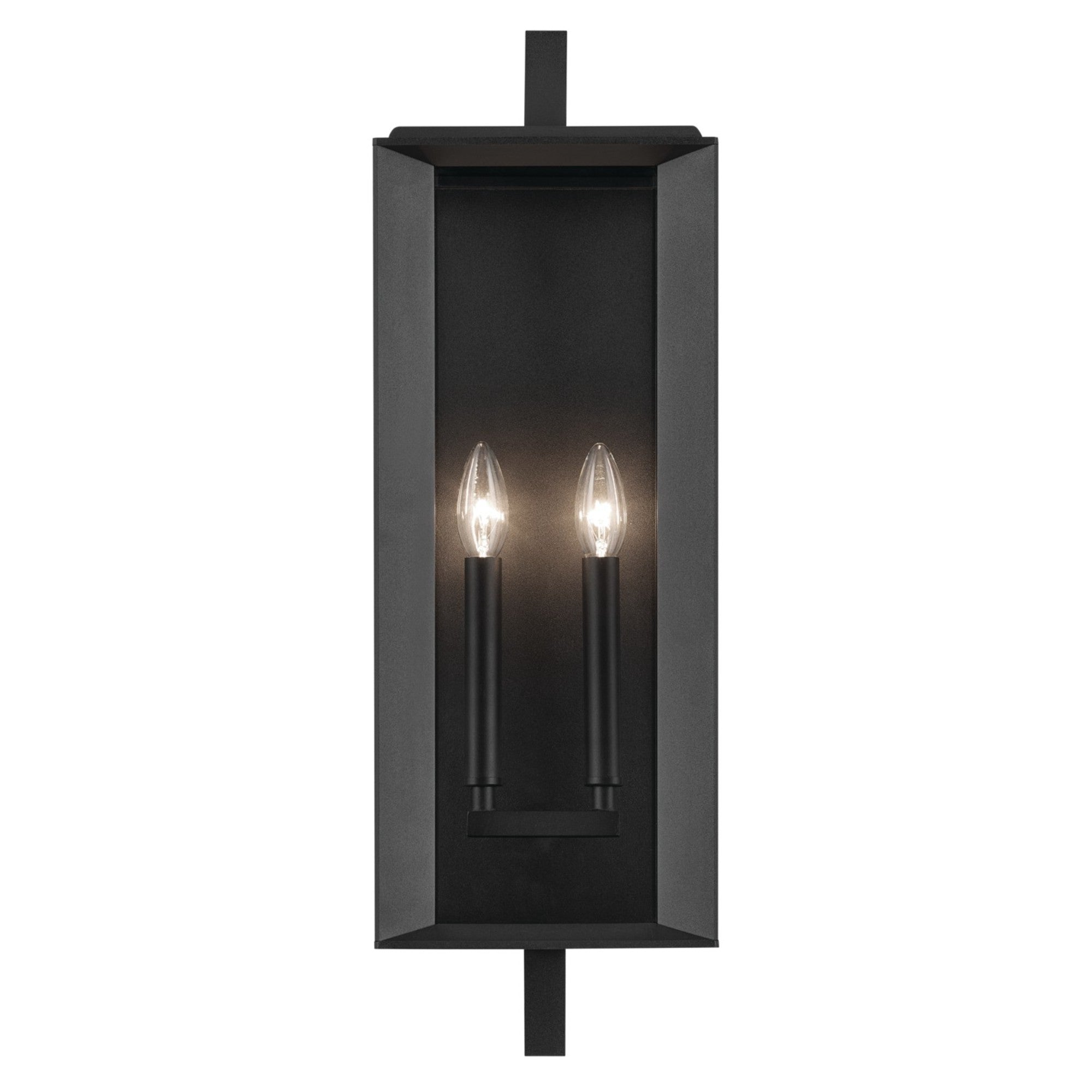 Kroft 24" 2-Light Outdoor Wall Light, Textured Black Finish - Bees Lighting