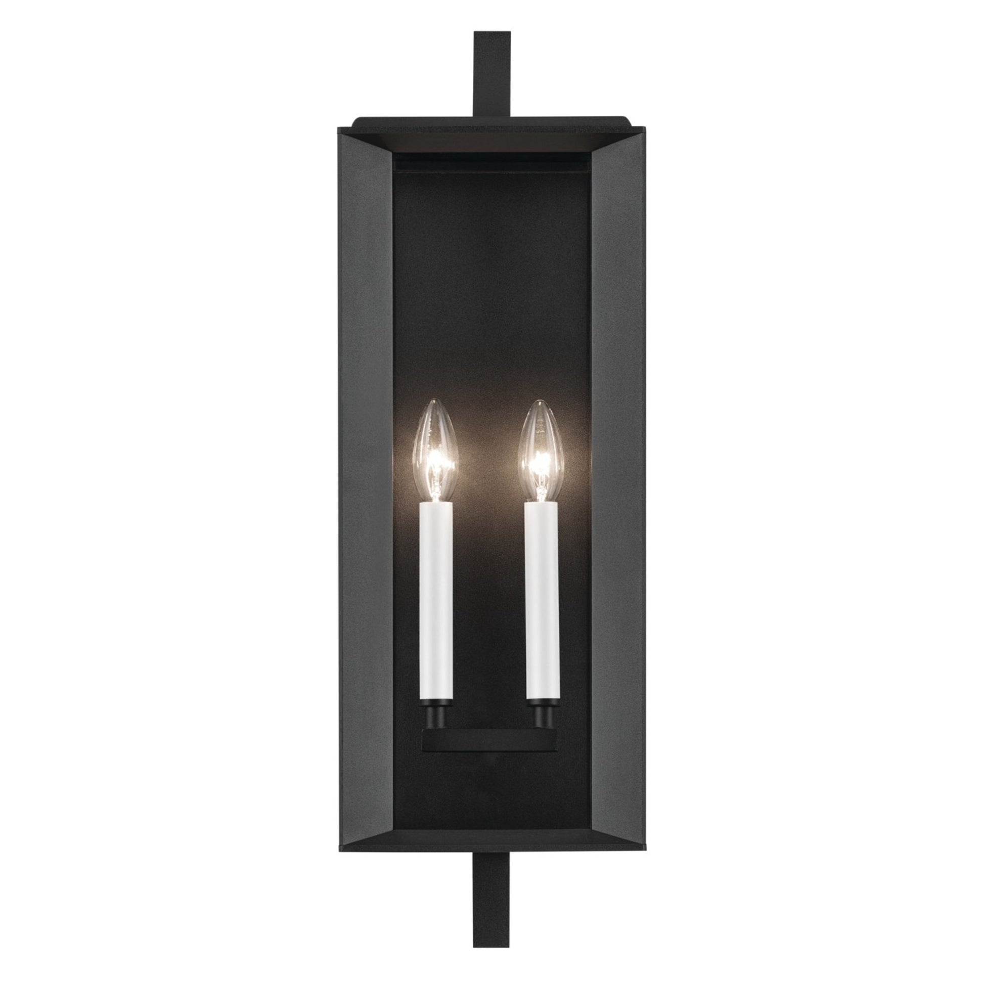 Kroft 24" 2-Light Outdoor Wall Light, Textured Black Finish - Bees Lighting