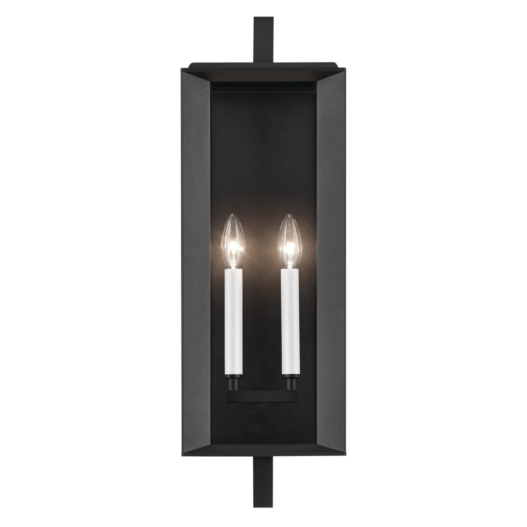 Kroft 24" 2-Light Outdoor Wall Light, Textured Black Finish - Bees Lighting